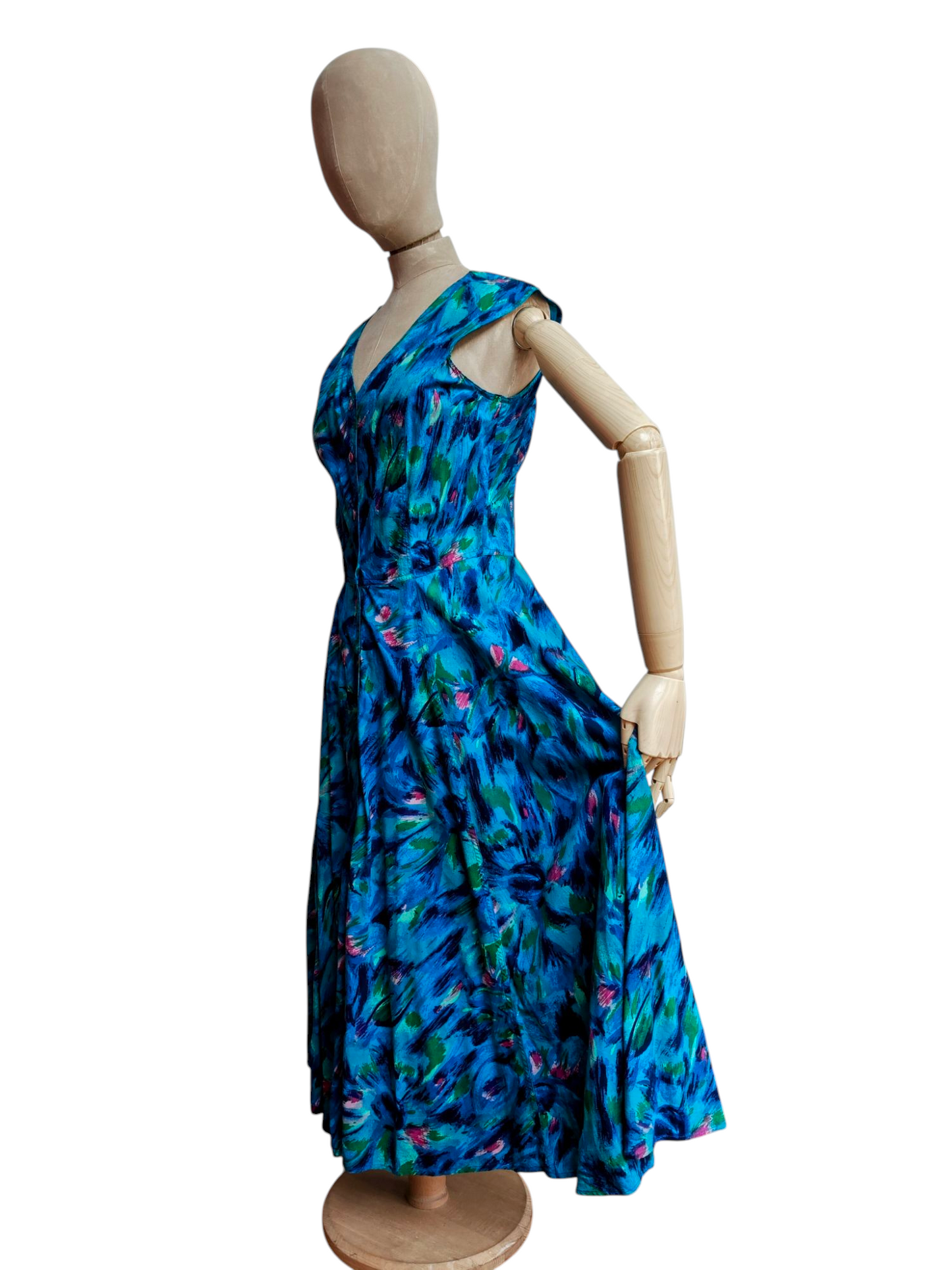 1980's midi dress with buttons to the front
