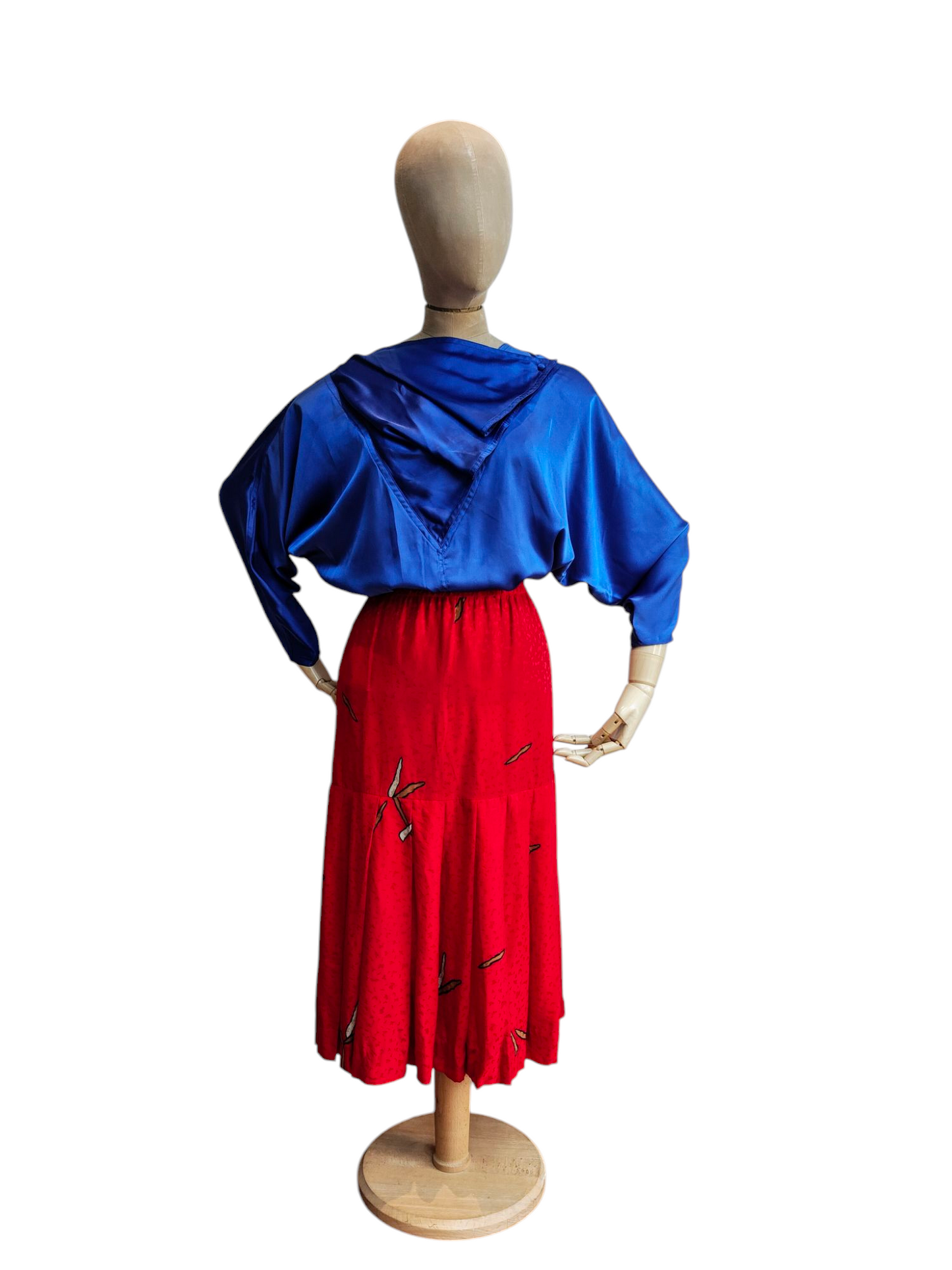 1980s batwing blue top