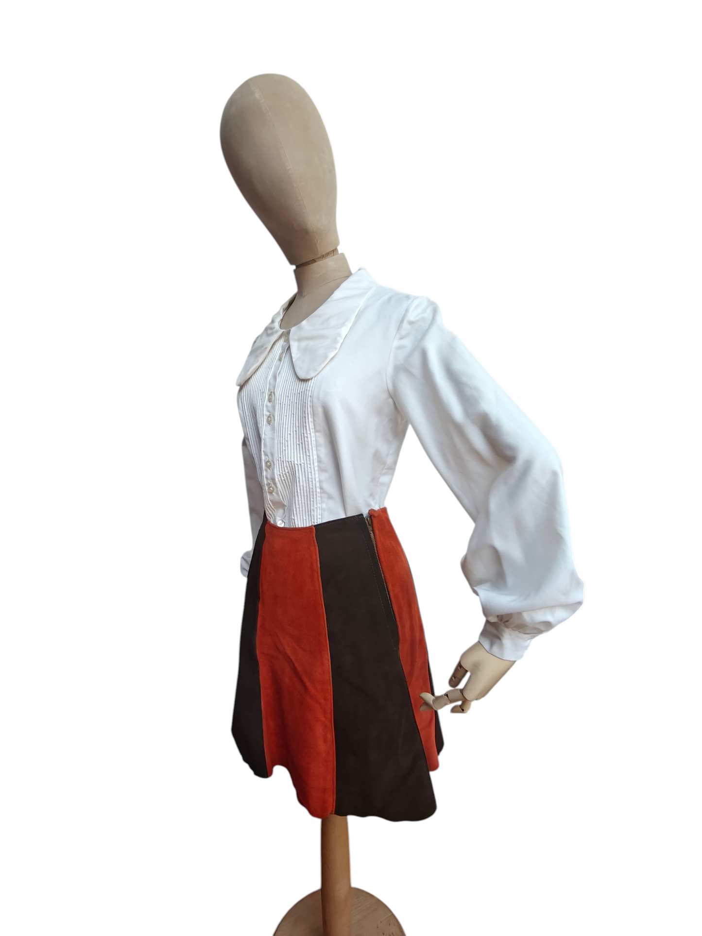 60's suede mini skirt