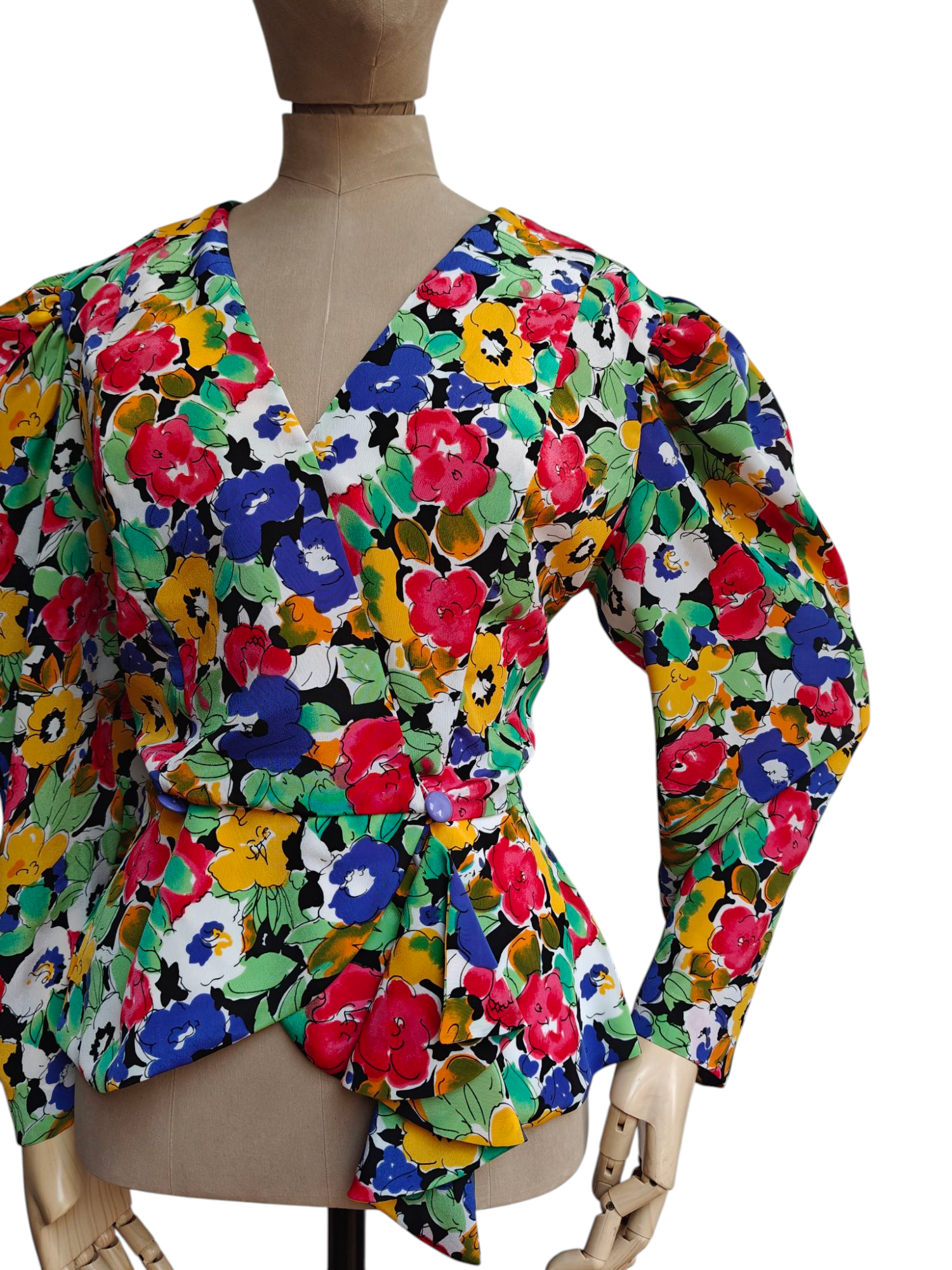 80's colourful top size 12