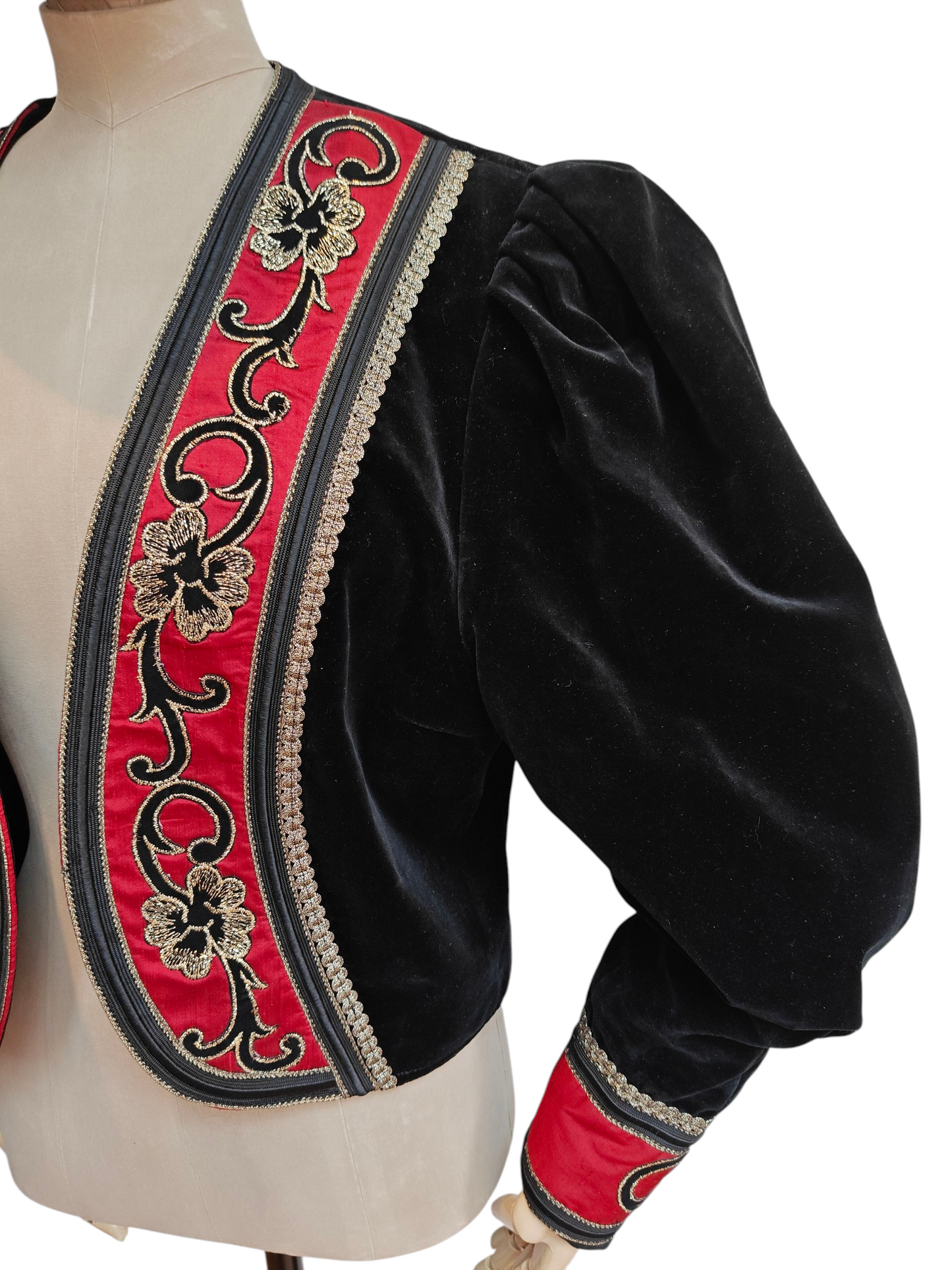 80's velvet jacket with puff sleeves