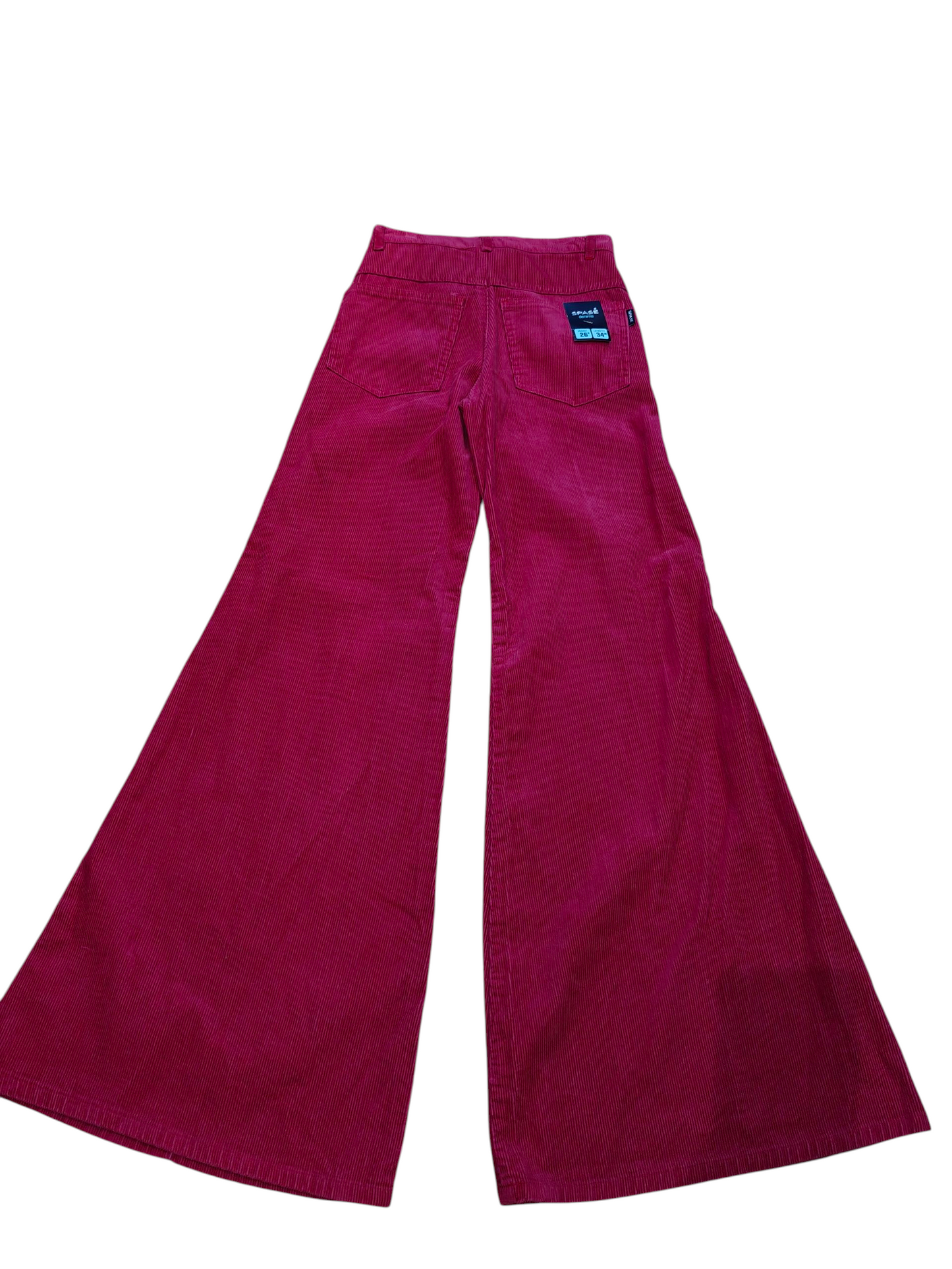 Bright pink corduroy wide leg trousers