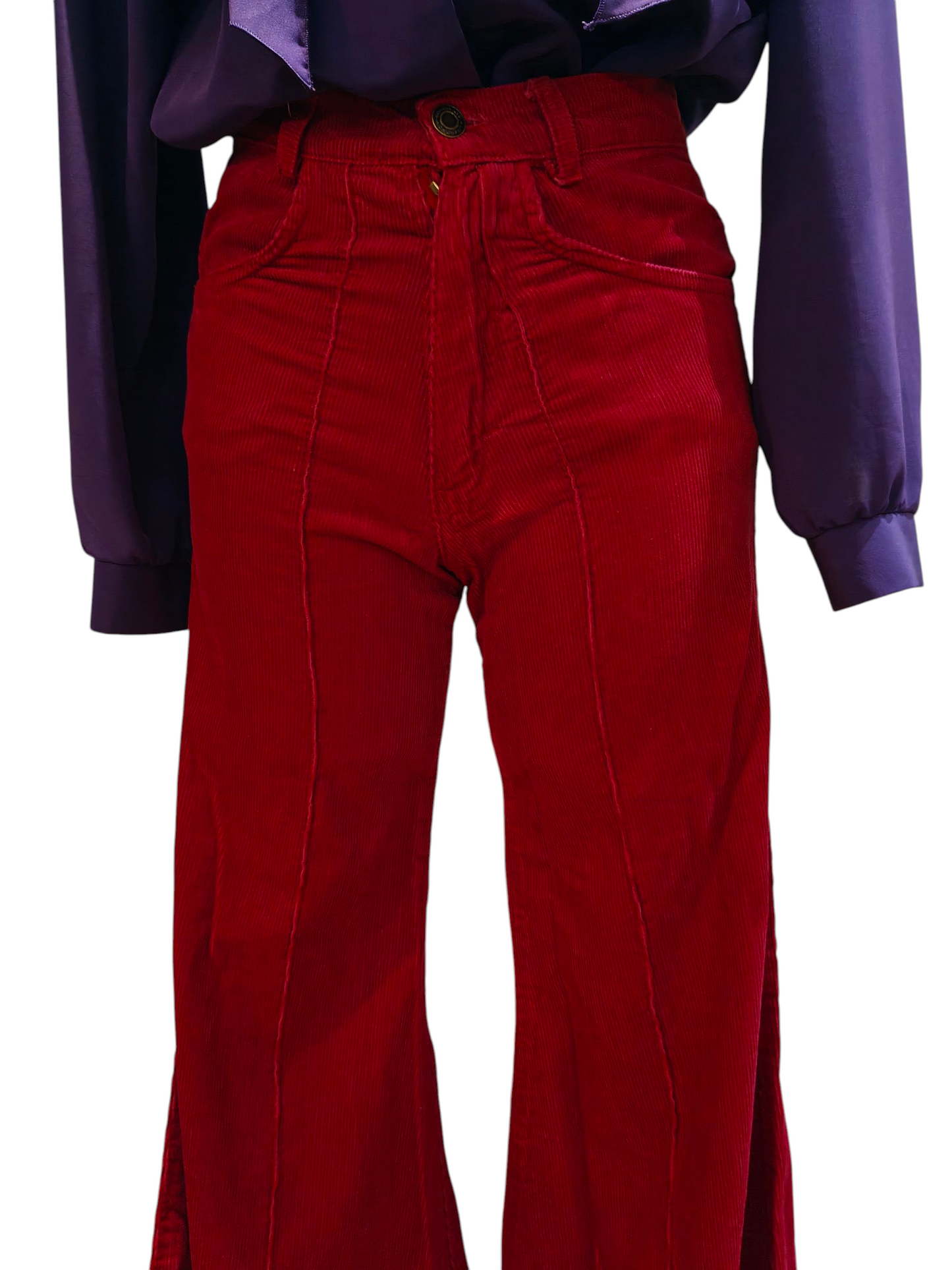 Bright pink vintage flares