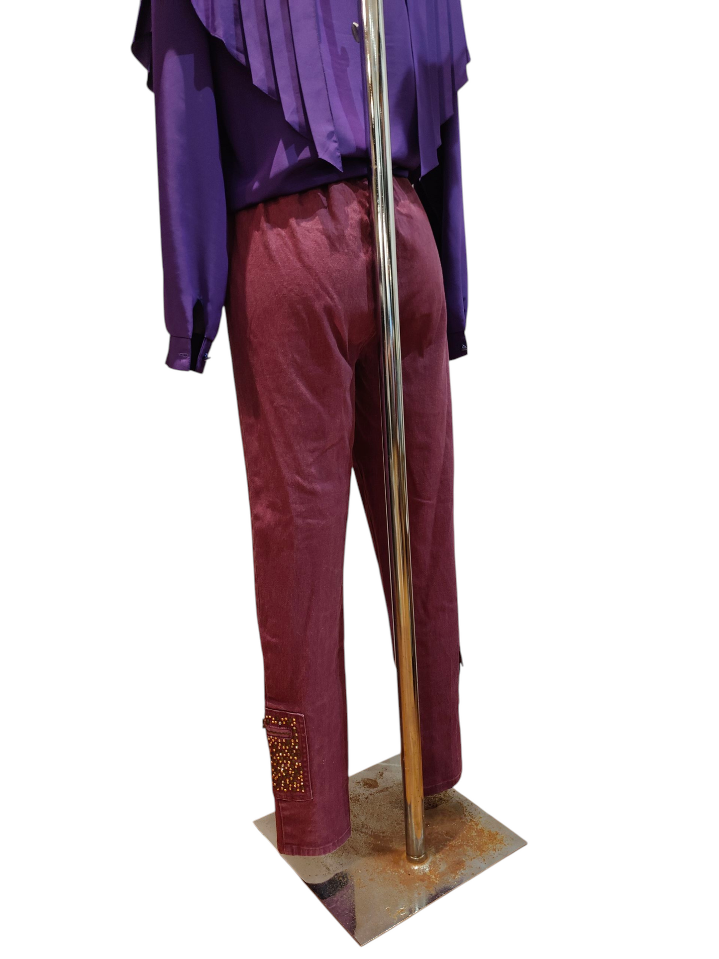 Burgundy 80's skinny jeans