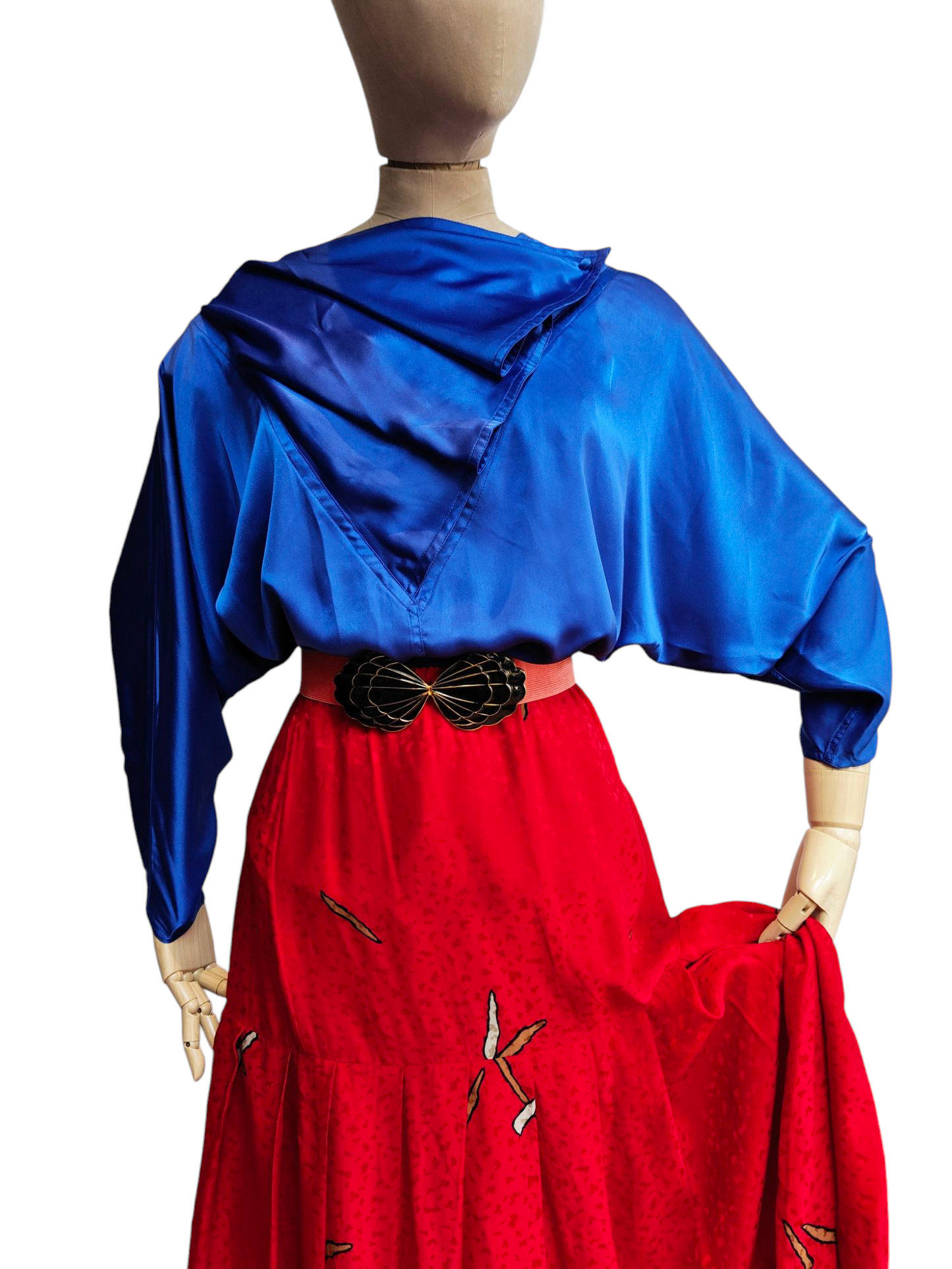 Electric blue 80's top