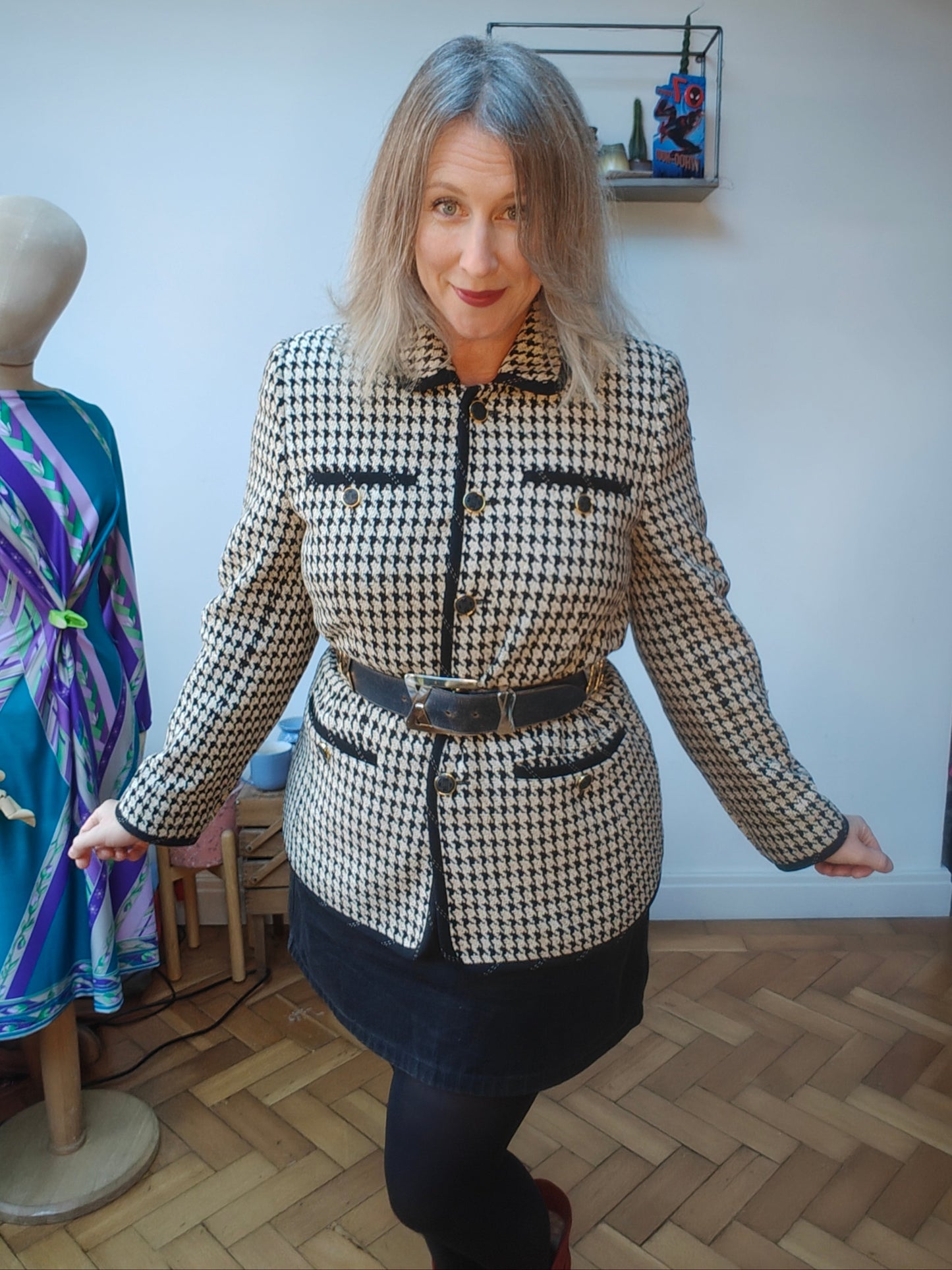 Classic dogtooth Escada vintage jacket