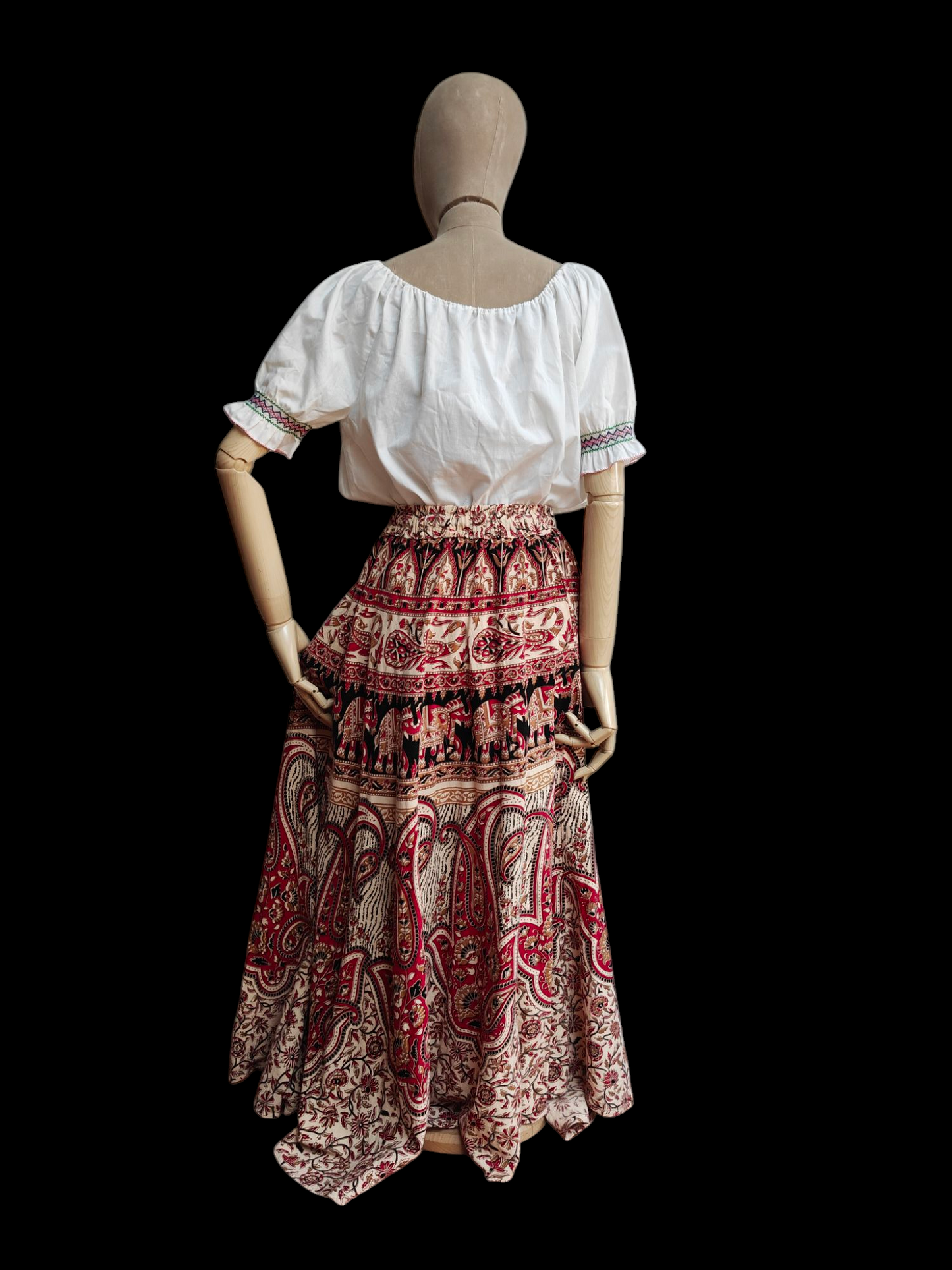 Full circle boho vintage maxi