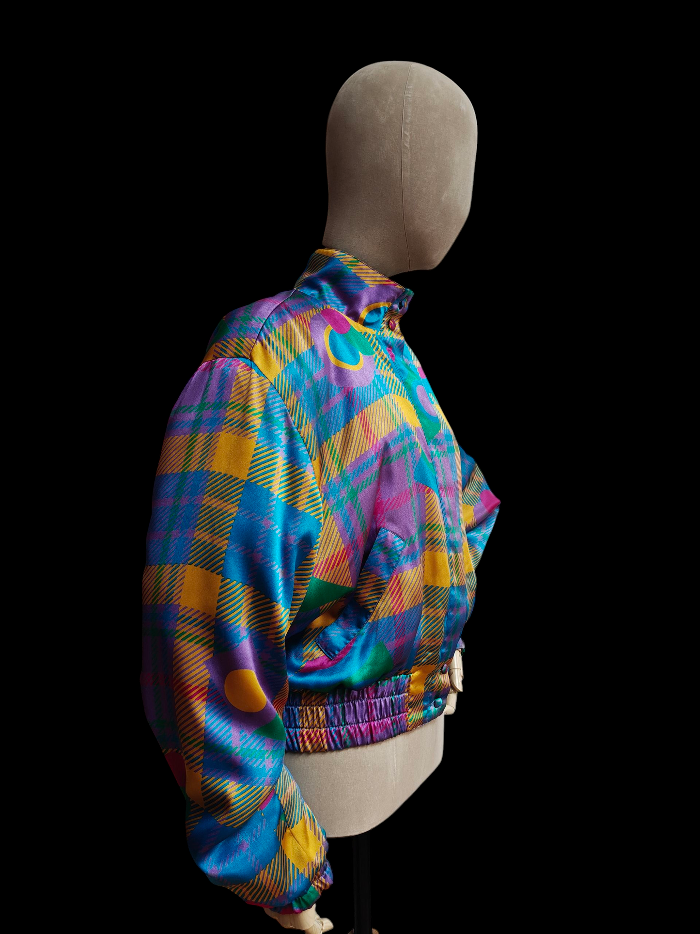 Fun vintage colourful bomber jacket