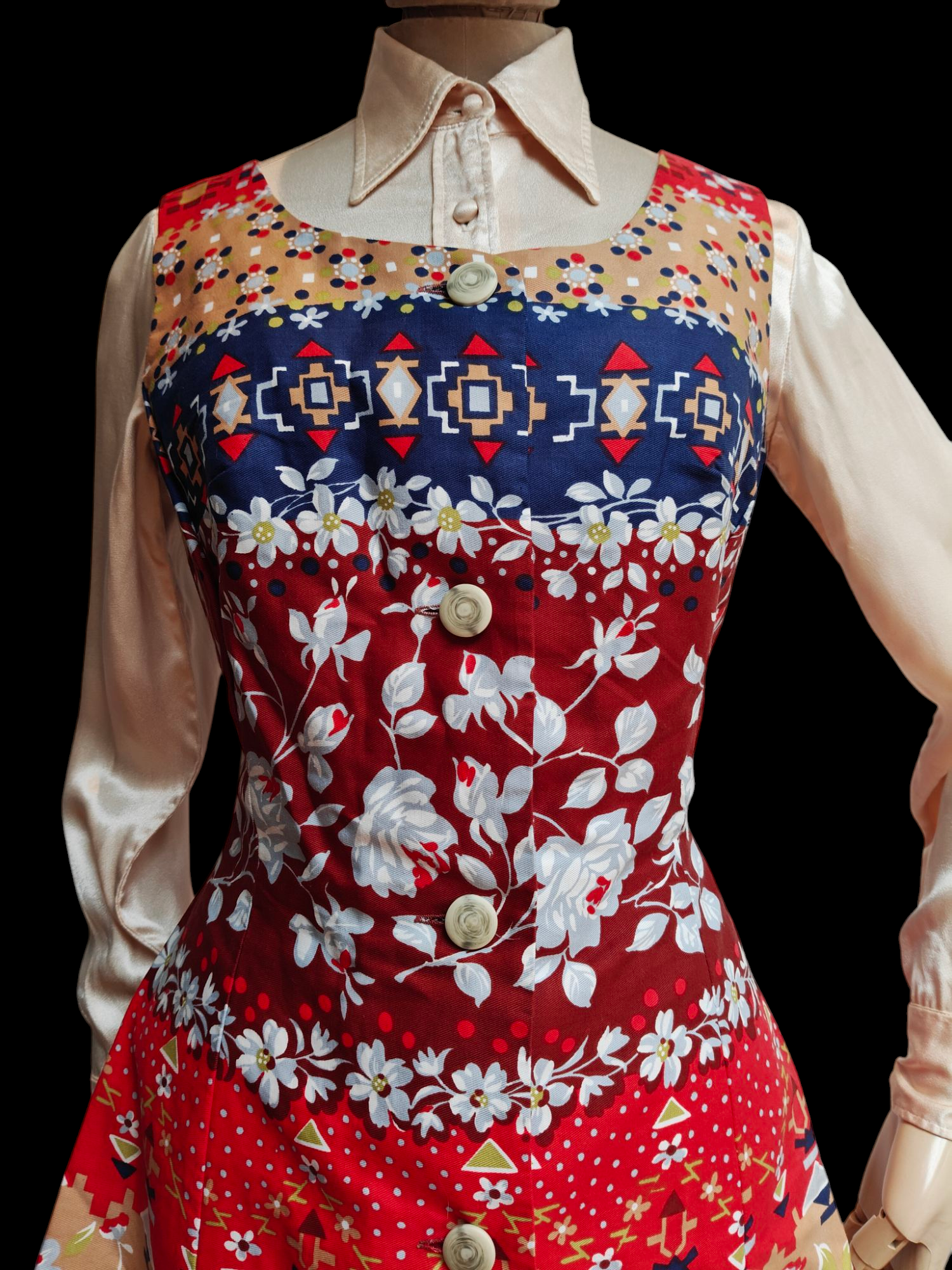Global vintage knee length dress
