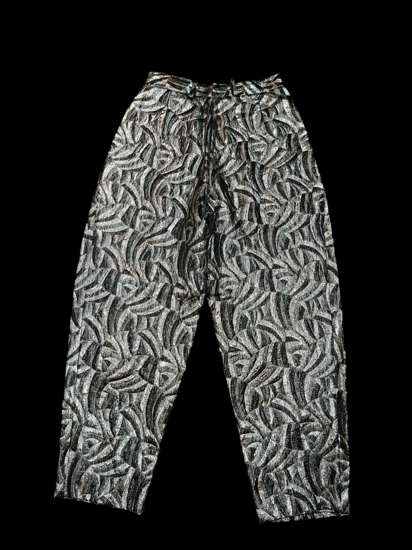 High waisted 80's party trousers in silver