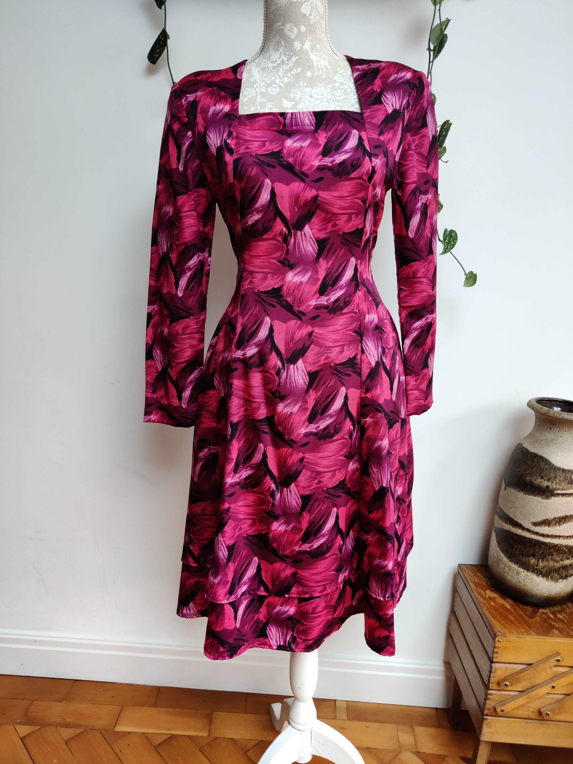 pink vintage floral dress