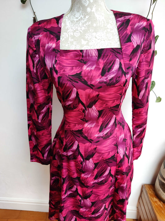 stunning vintage floral tea dress size 12