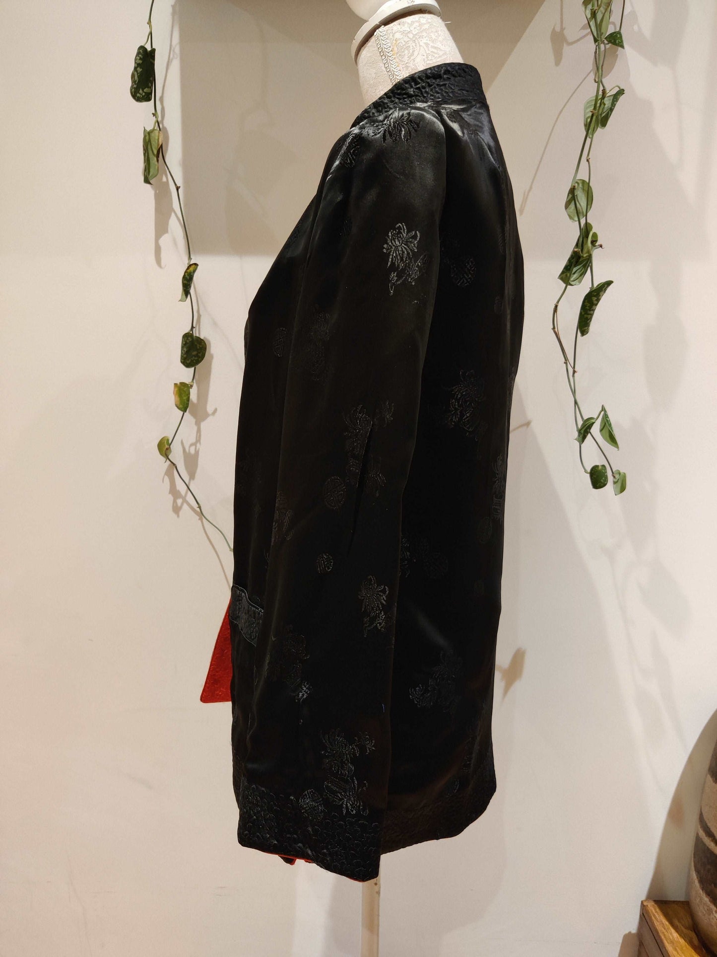 Vintage silk jacket with mandarin collar