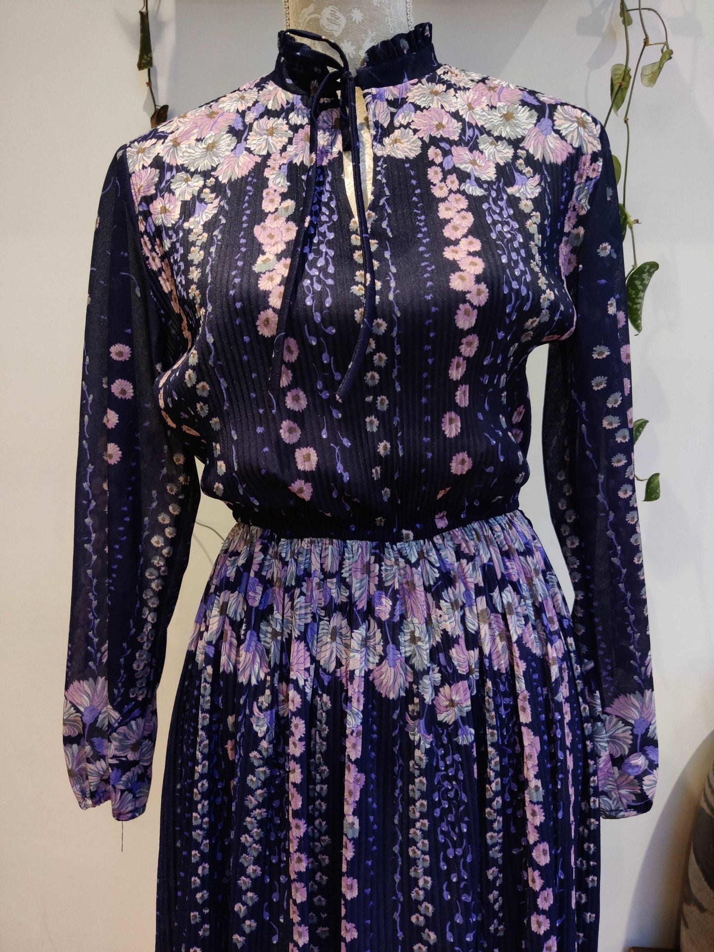 floral high neck vintage dress