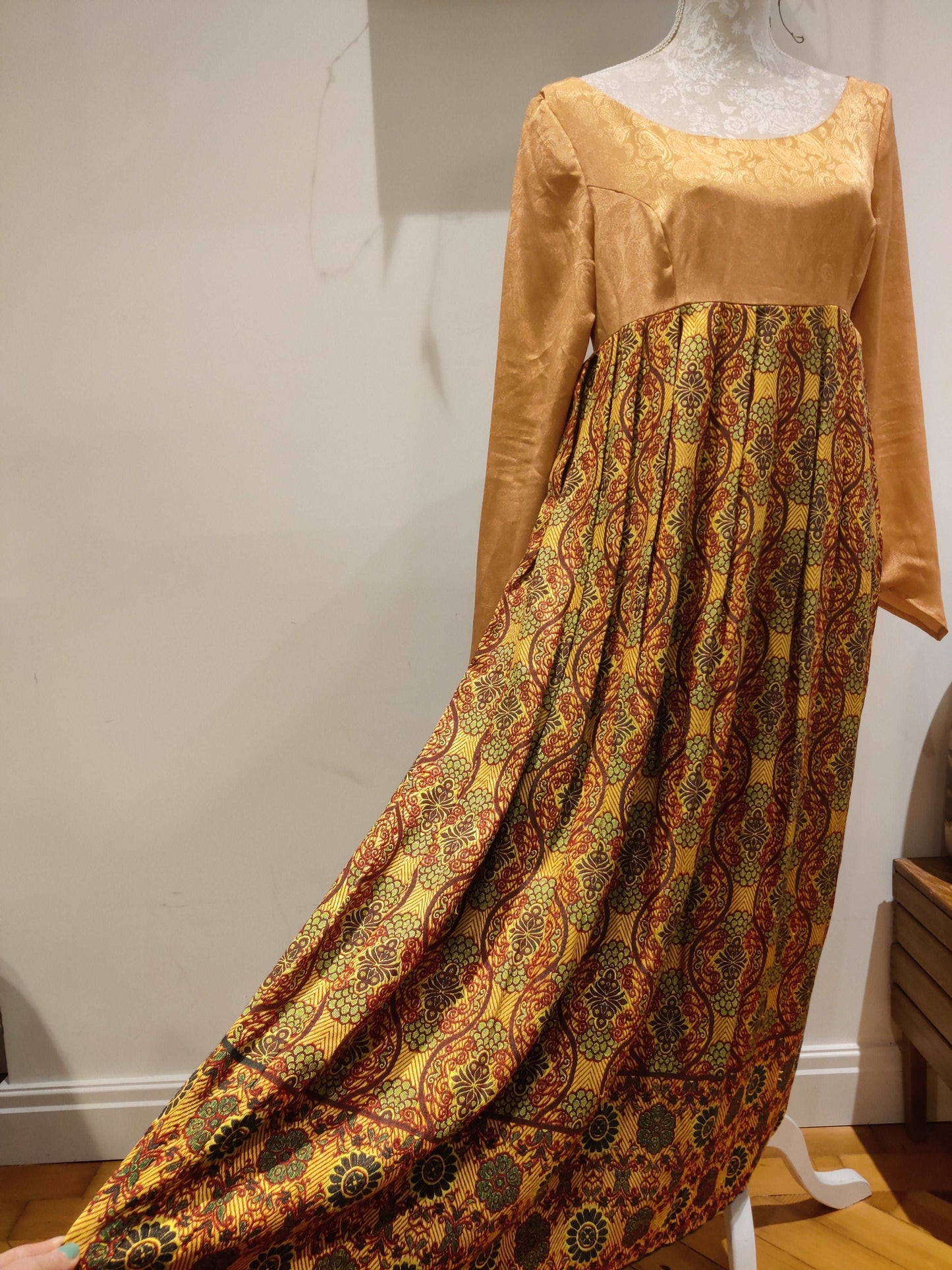 Beautiful vibrant gold maxi dress.