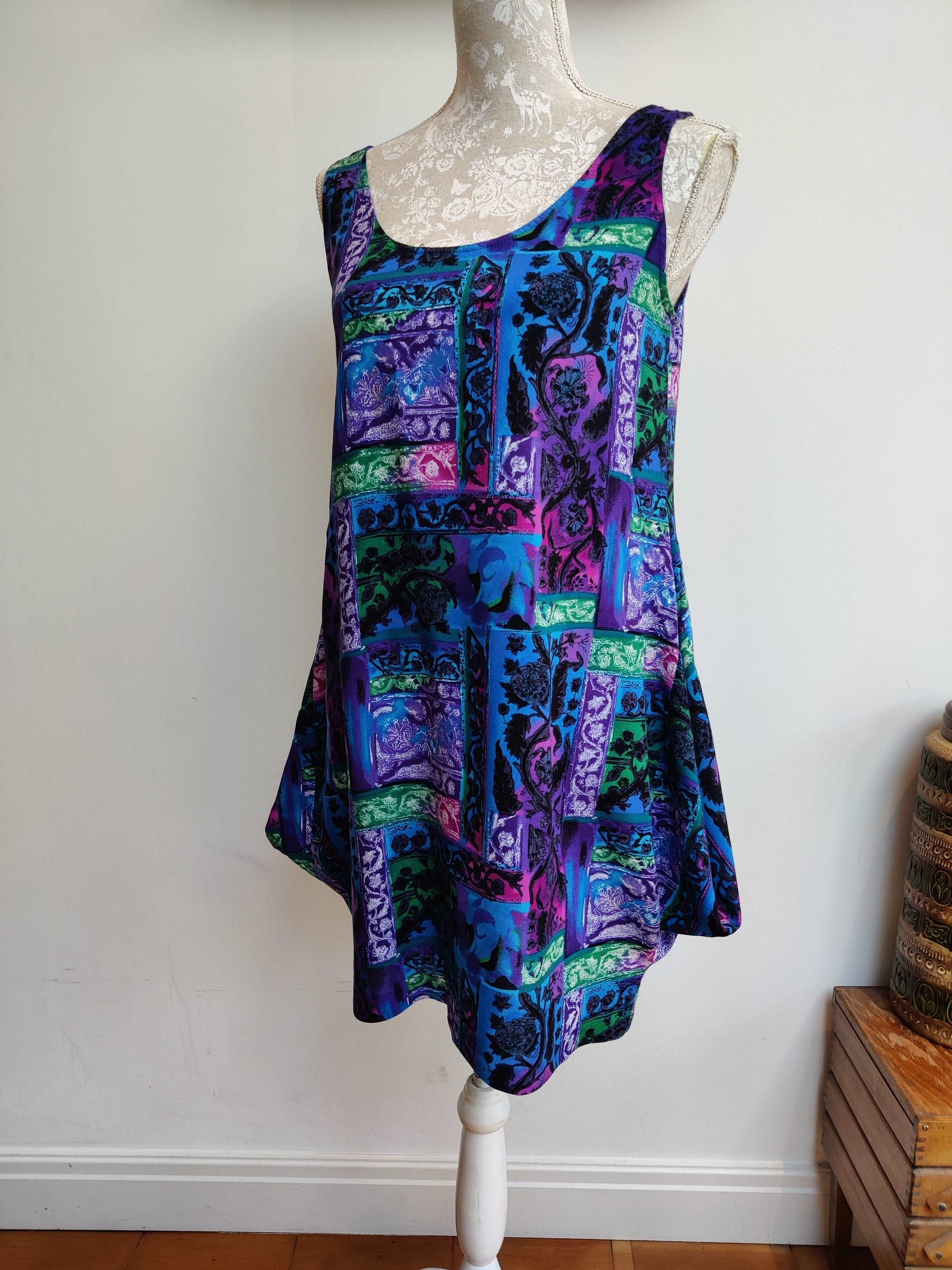 80s print vest tunic. Size 12.