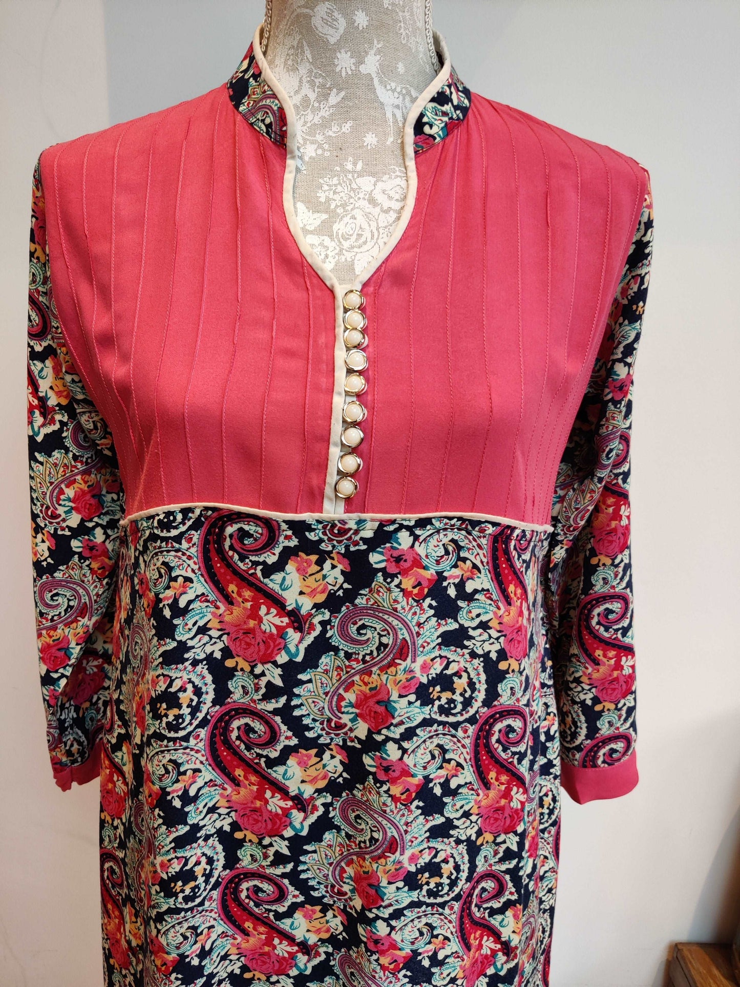 Pink paisley summer day dress