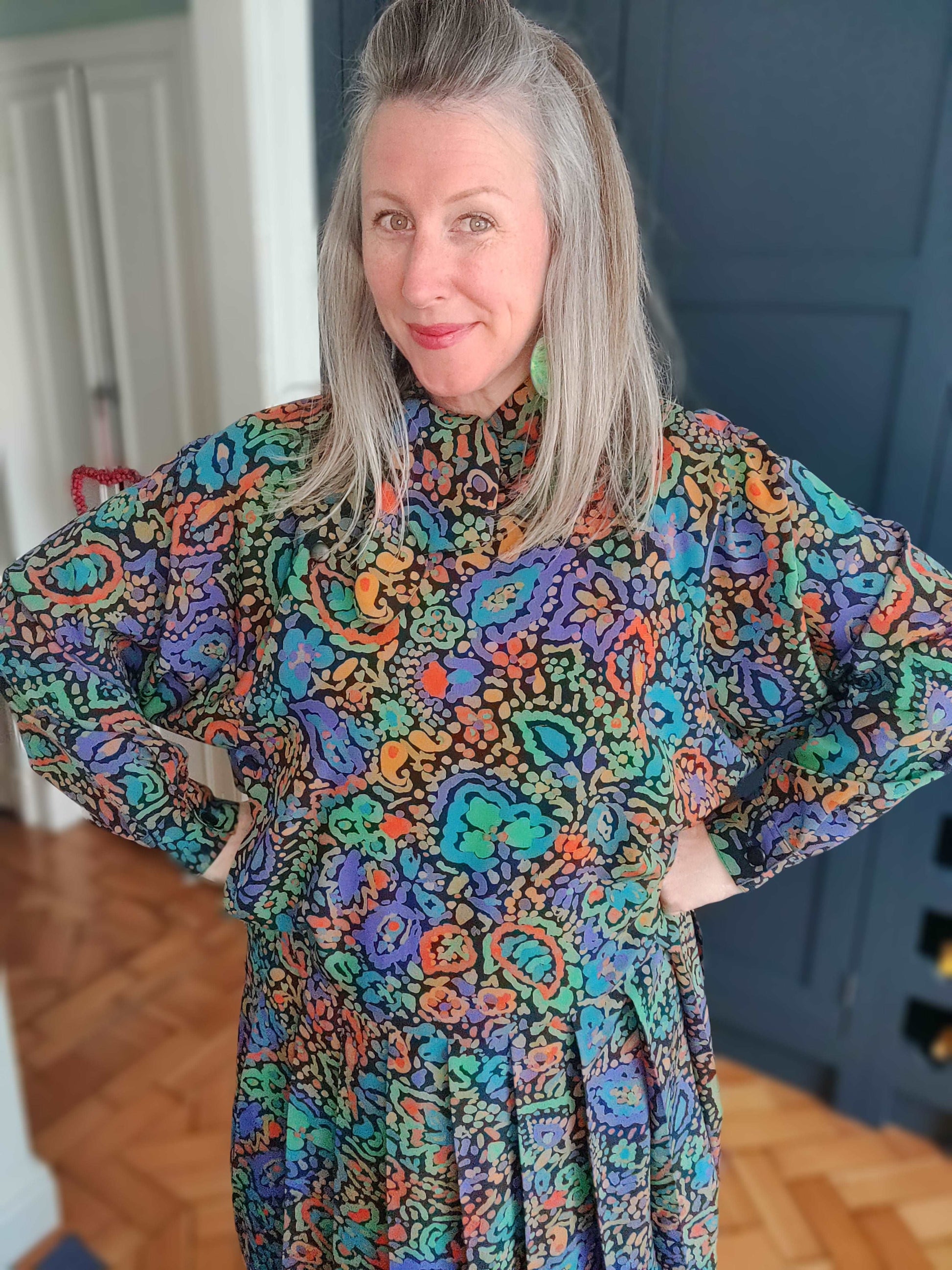 French 80s midi dress