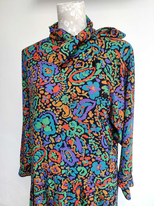 Vintage colourful dress size 16