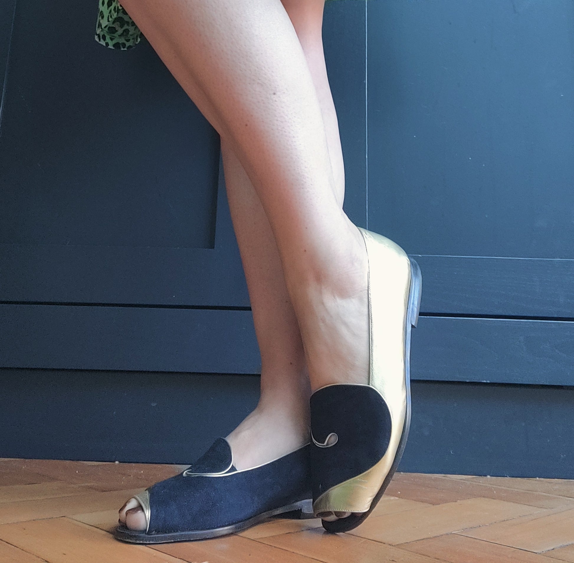Beautiful Russell & Bromley flat peep toe shoes.