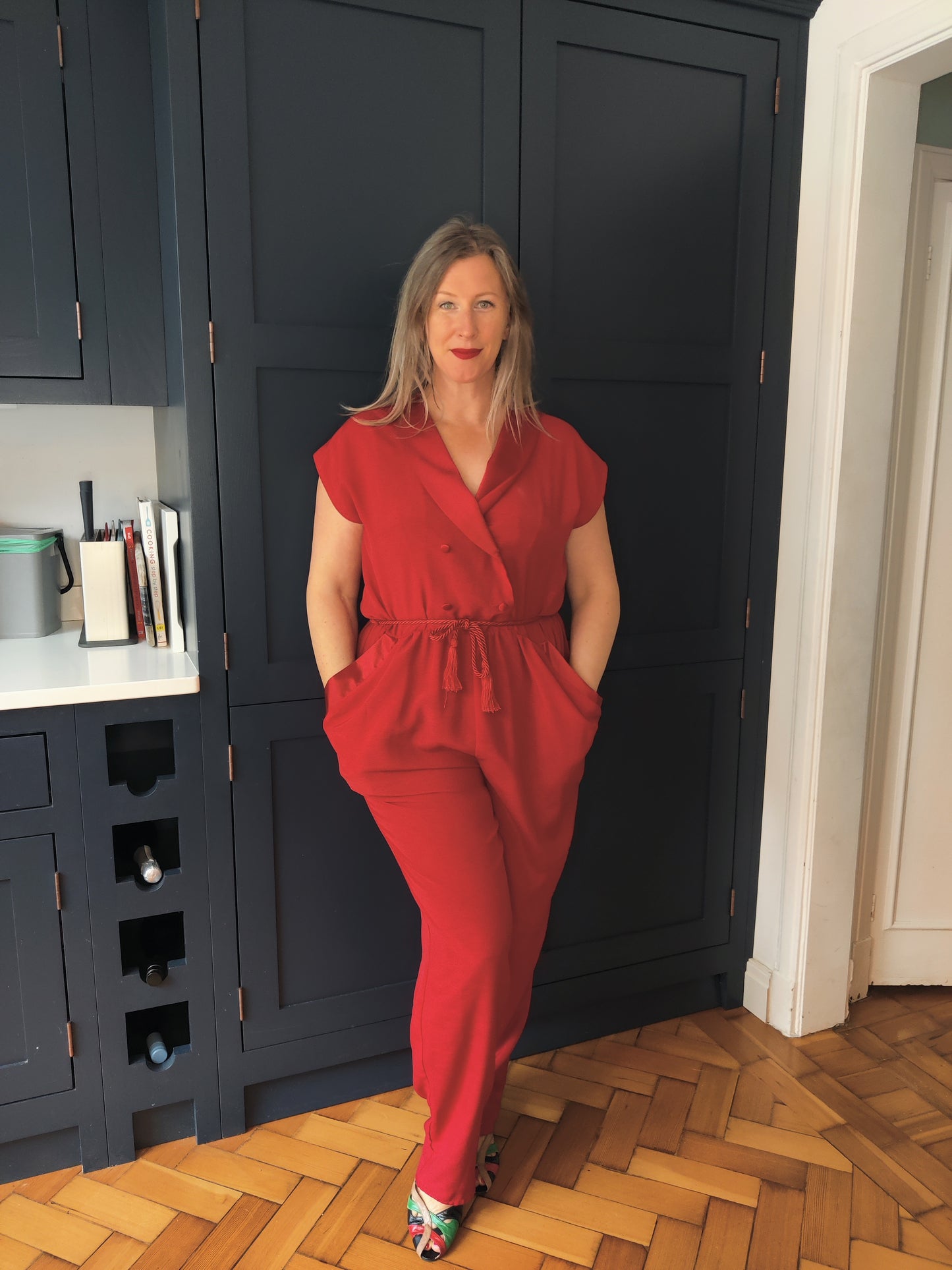 Stunning red vintage jumpsuit size 12-14