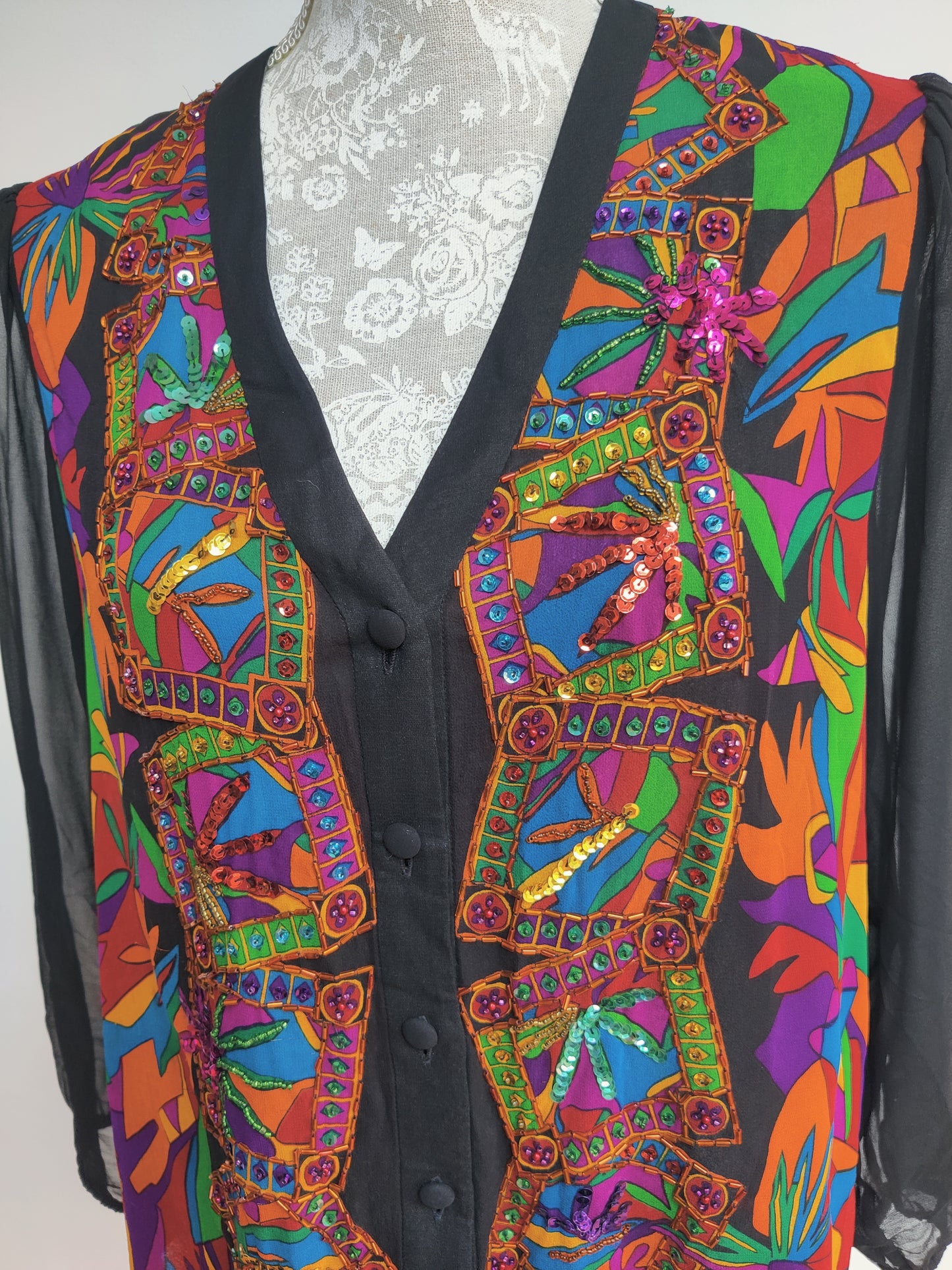 Diane Freis multicoloured tunic top