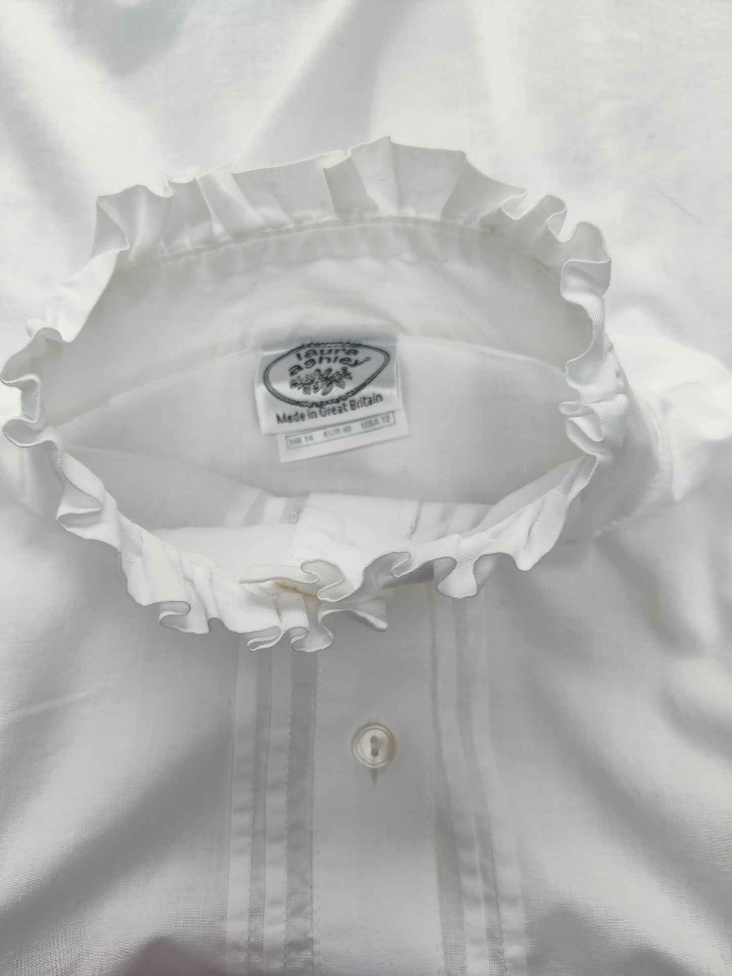 Vintage Laura Ashley white shirt with high neck