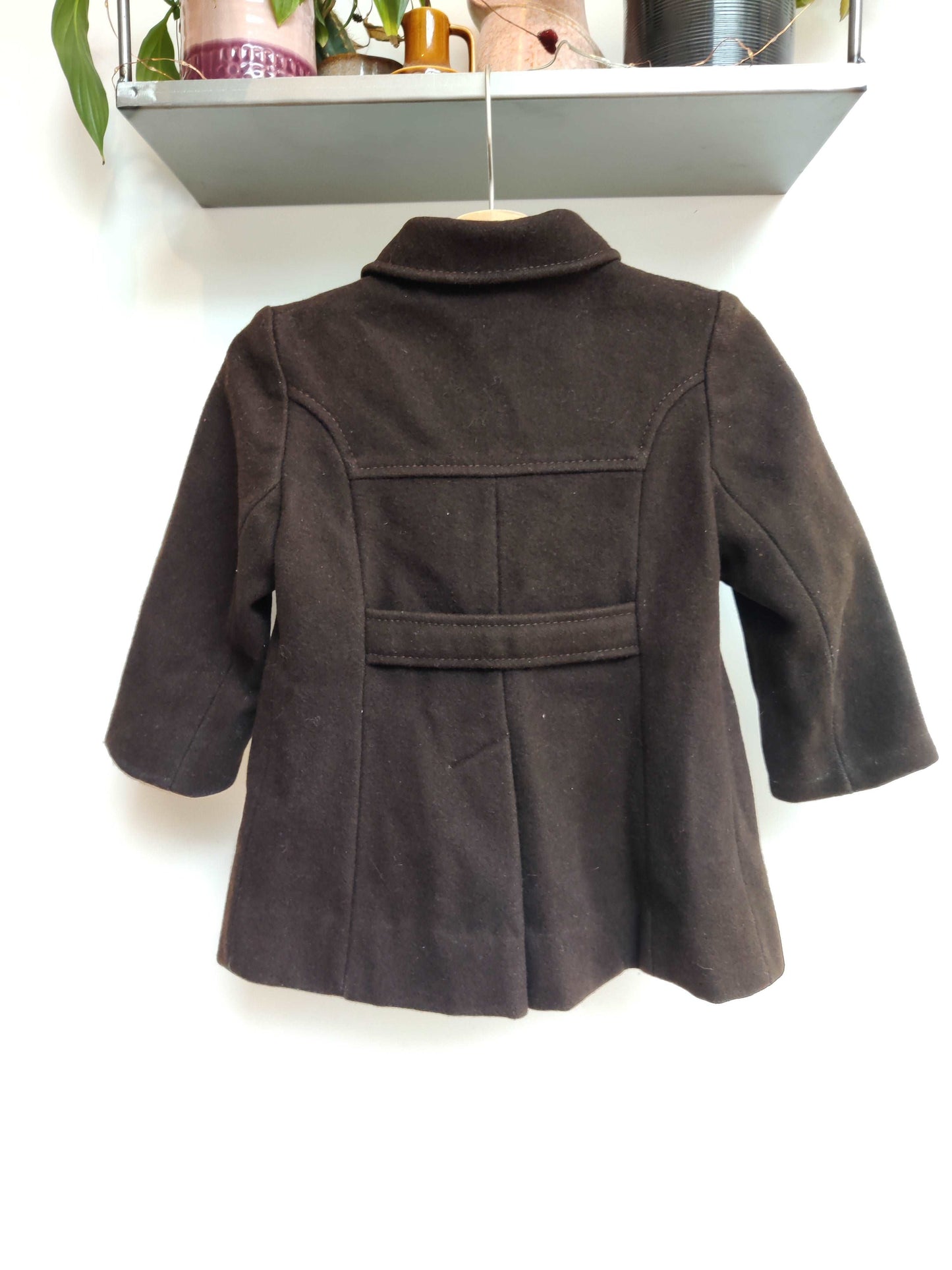 Chocolate brown vintage wool jacket age 3.