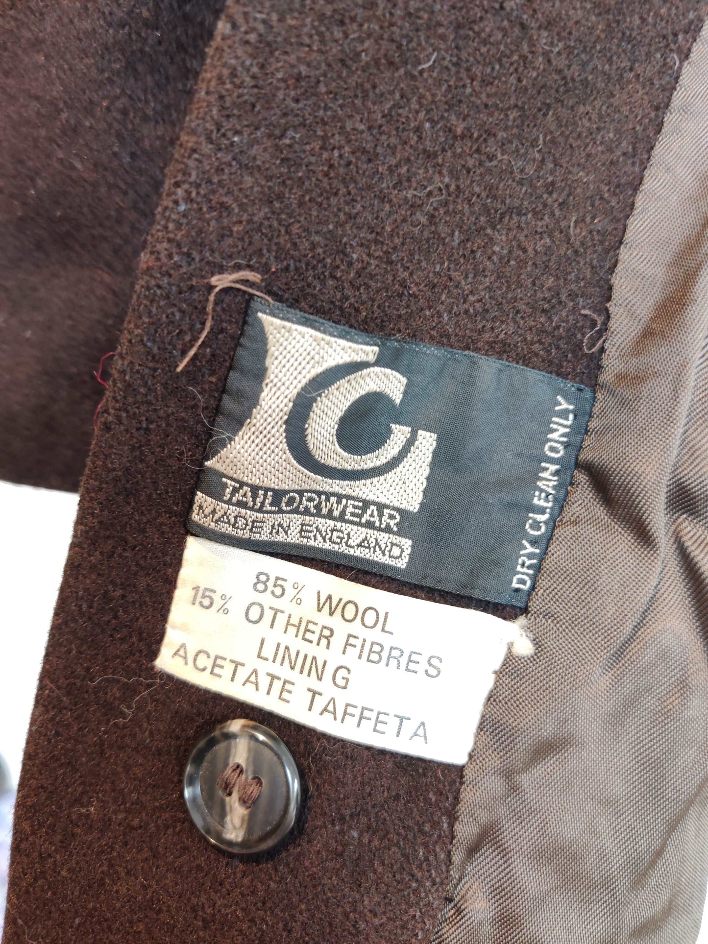 Chocolate brown vintage wool jacket age 3.