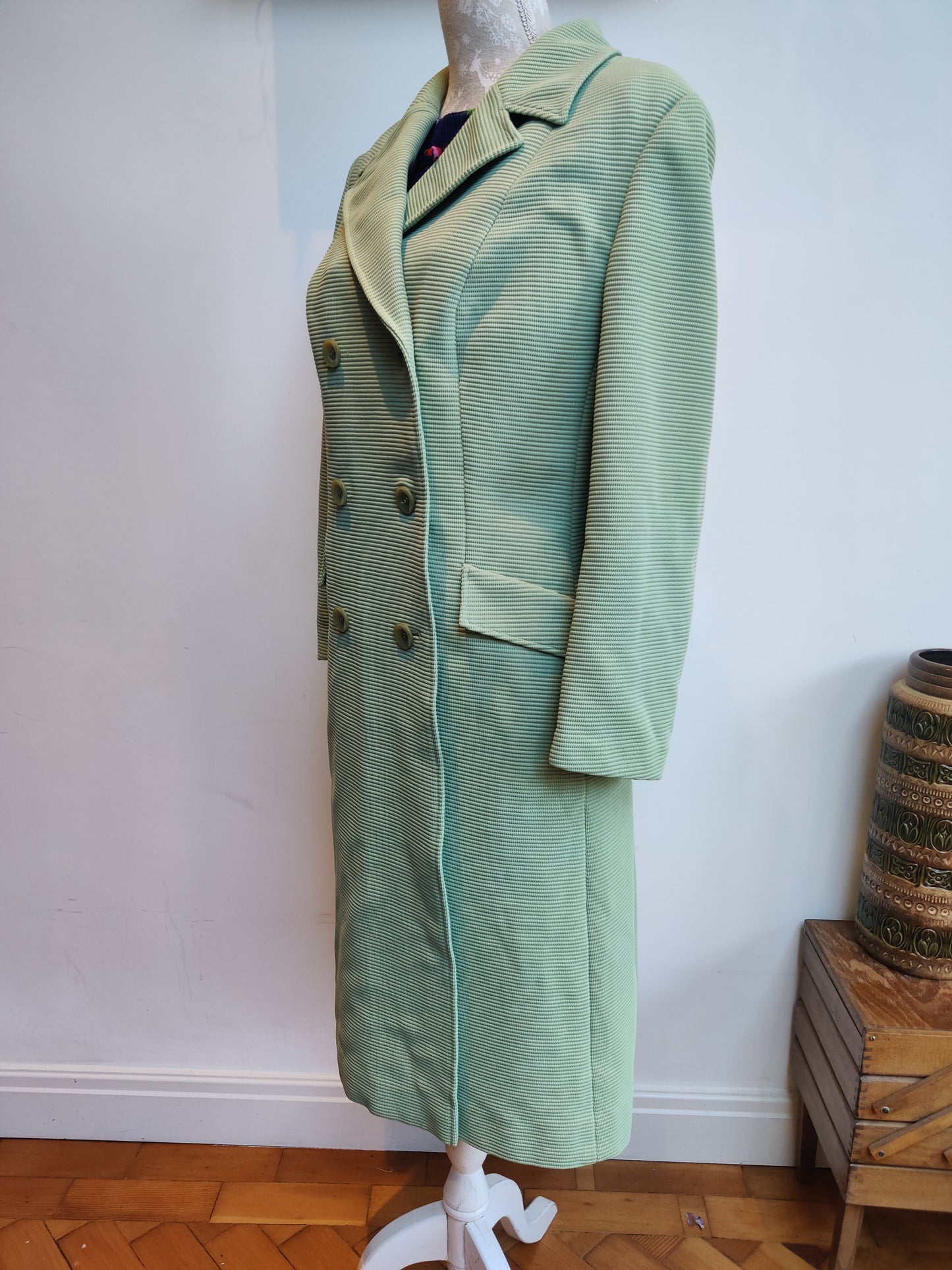 Mint green 60s Crimplene jacket. Size 14.