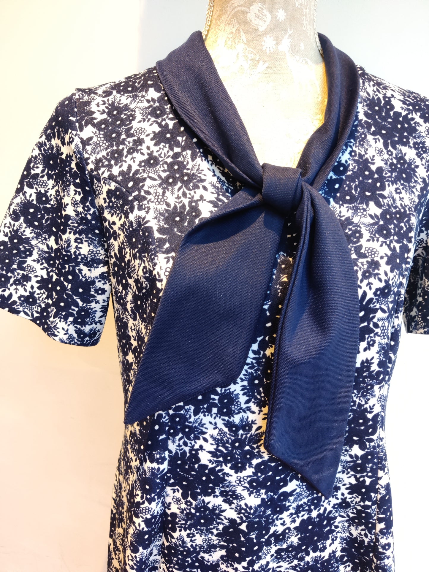 Navy and white mod dress size 14.