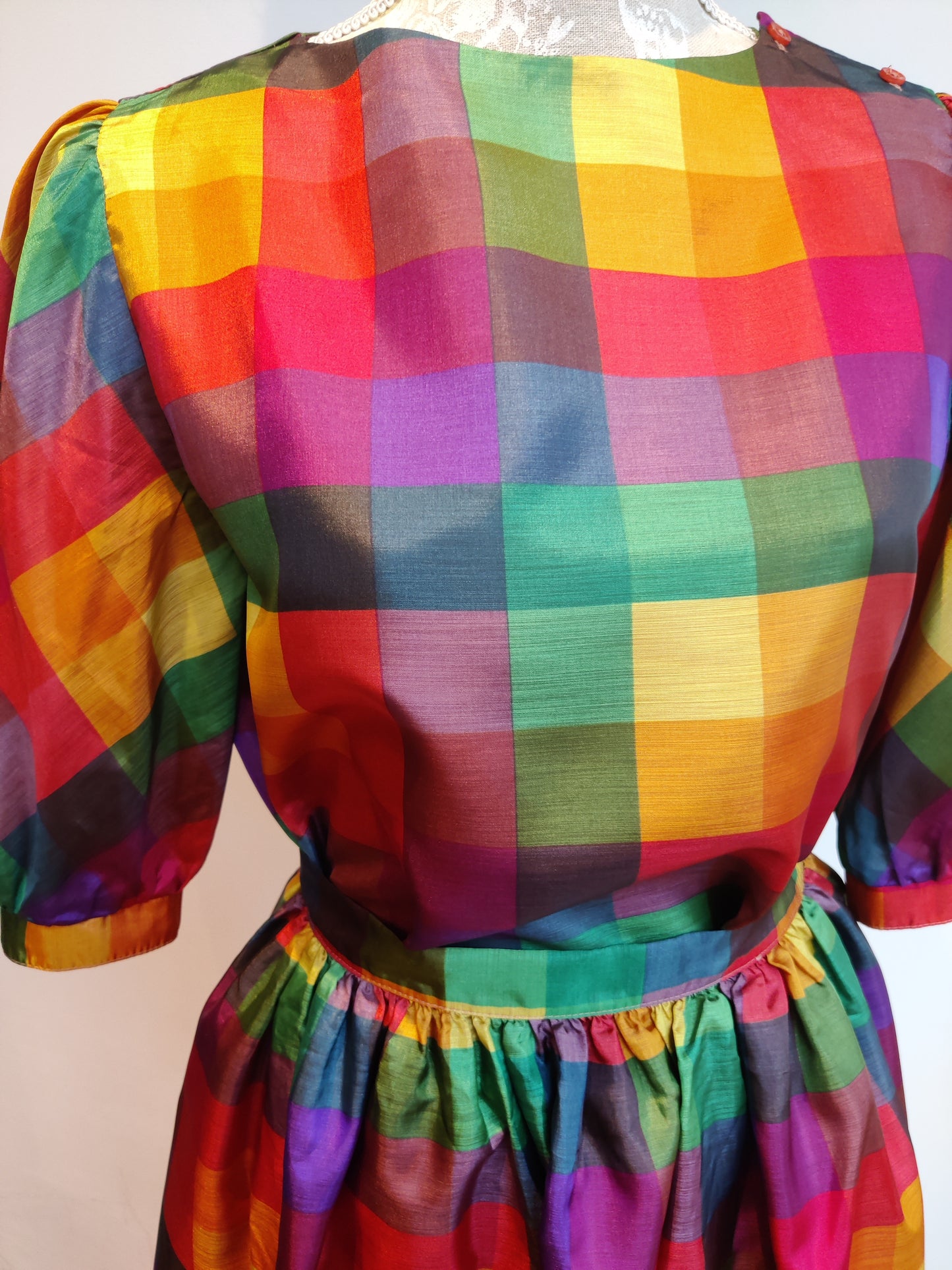 Stunning 80s checked skirt and top co-ord.