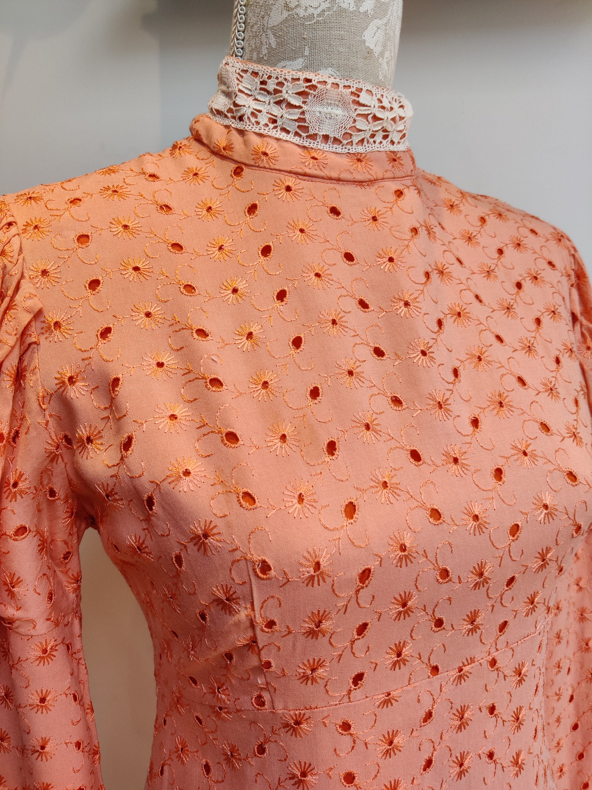 Vintage prairie dress with lace