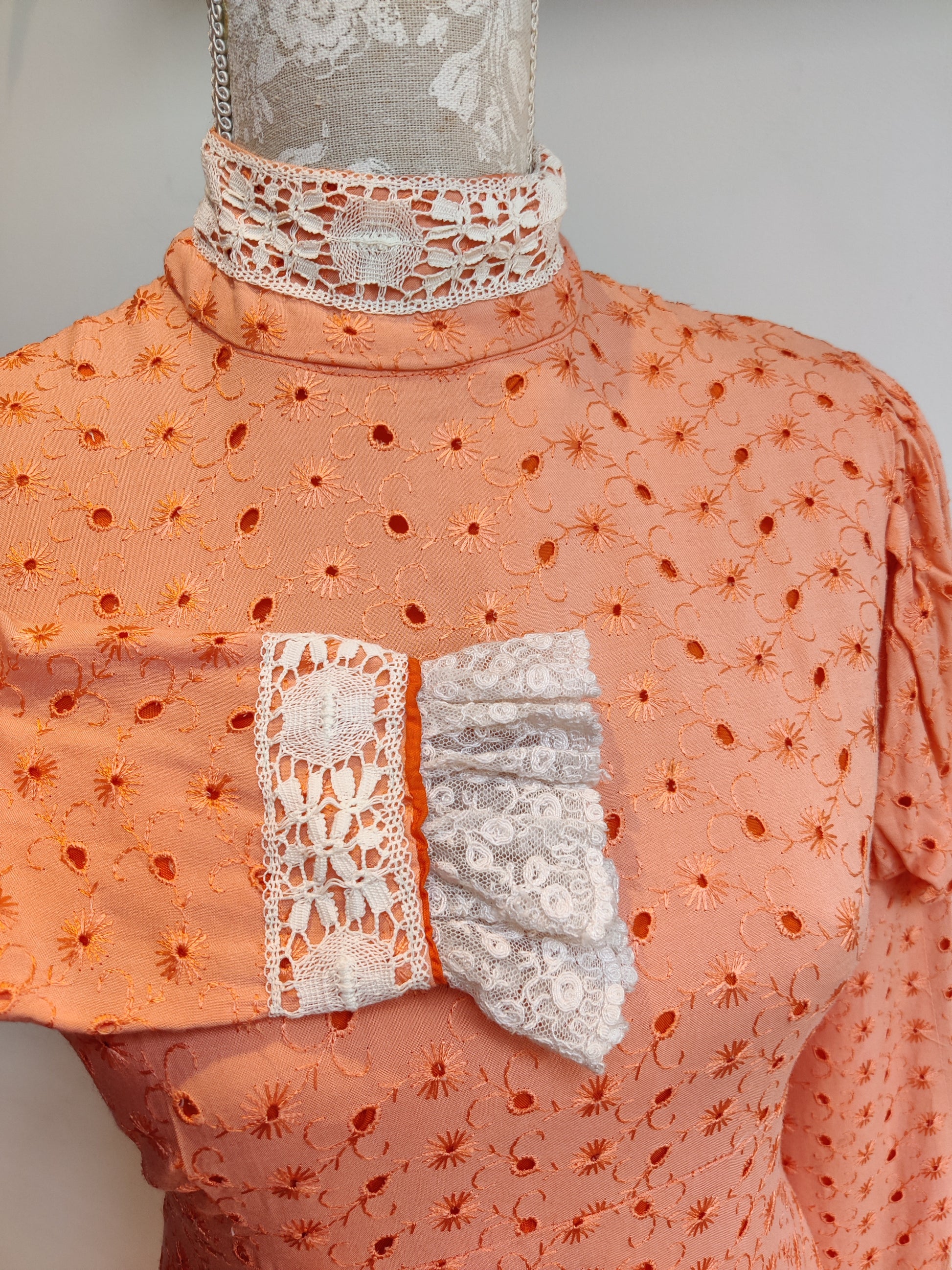 Lace trim on vintage dress