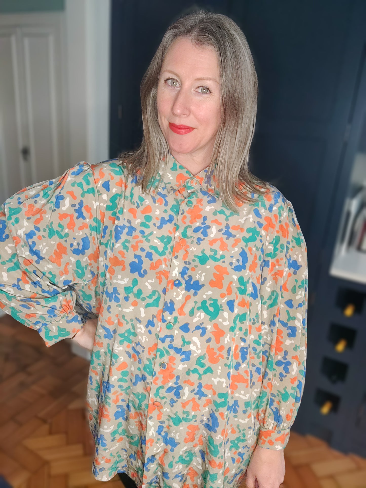 Amazing bright camouflage 80s shirt.