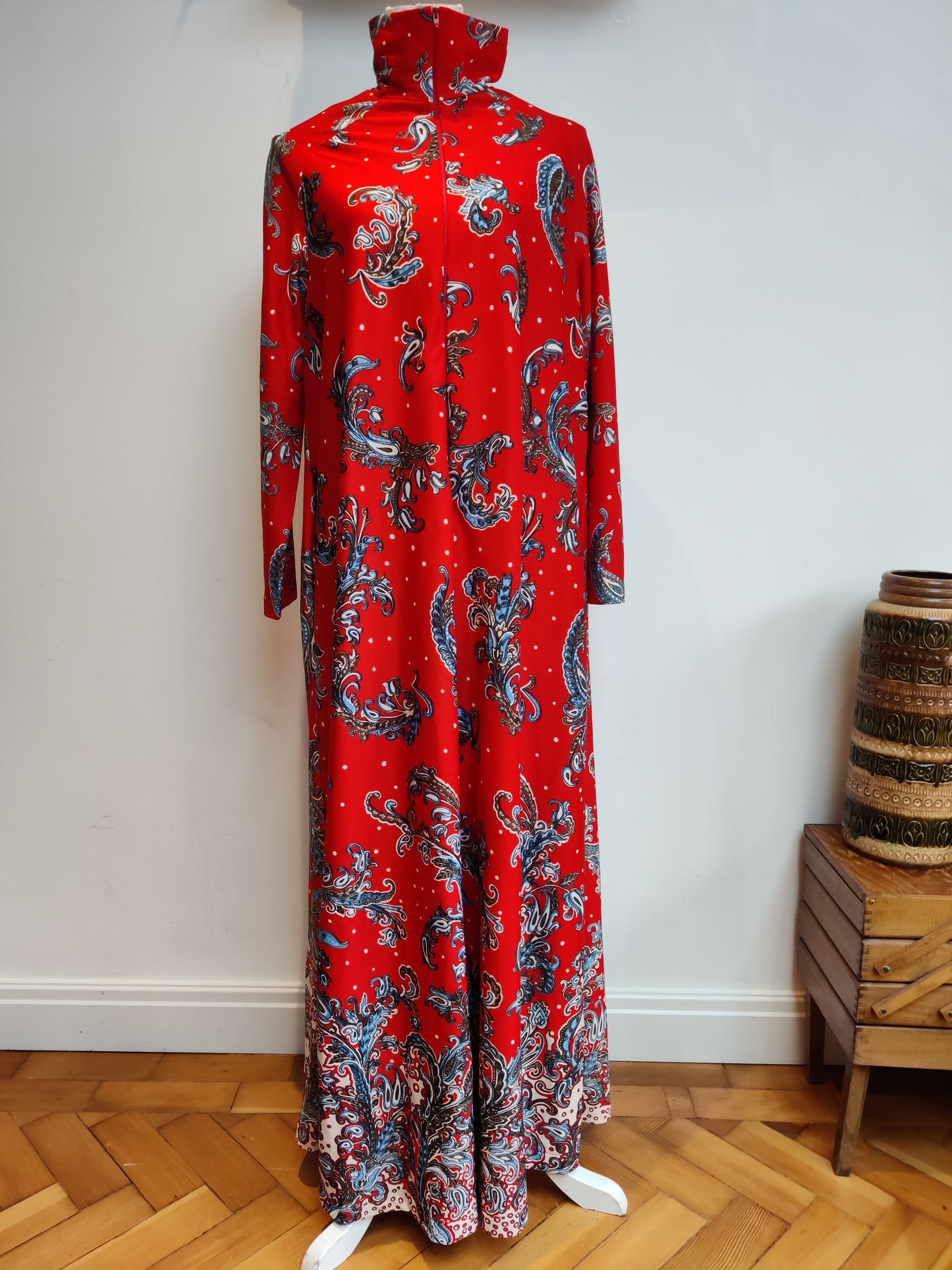 high neck vintage housecoat