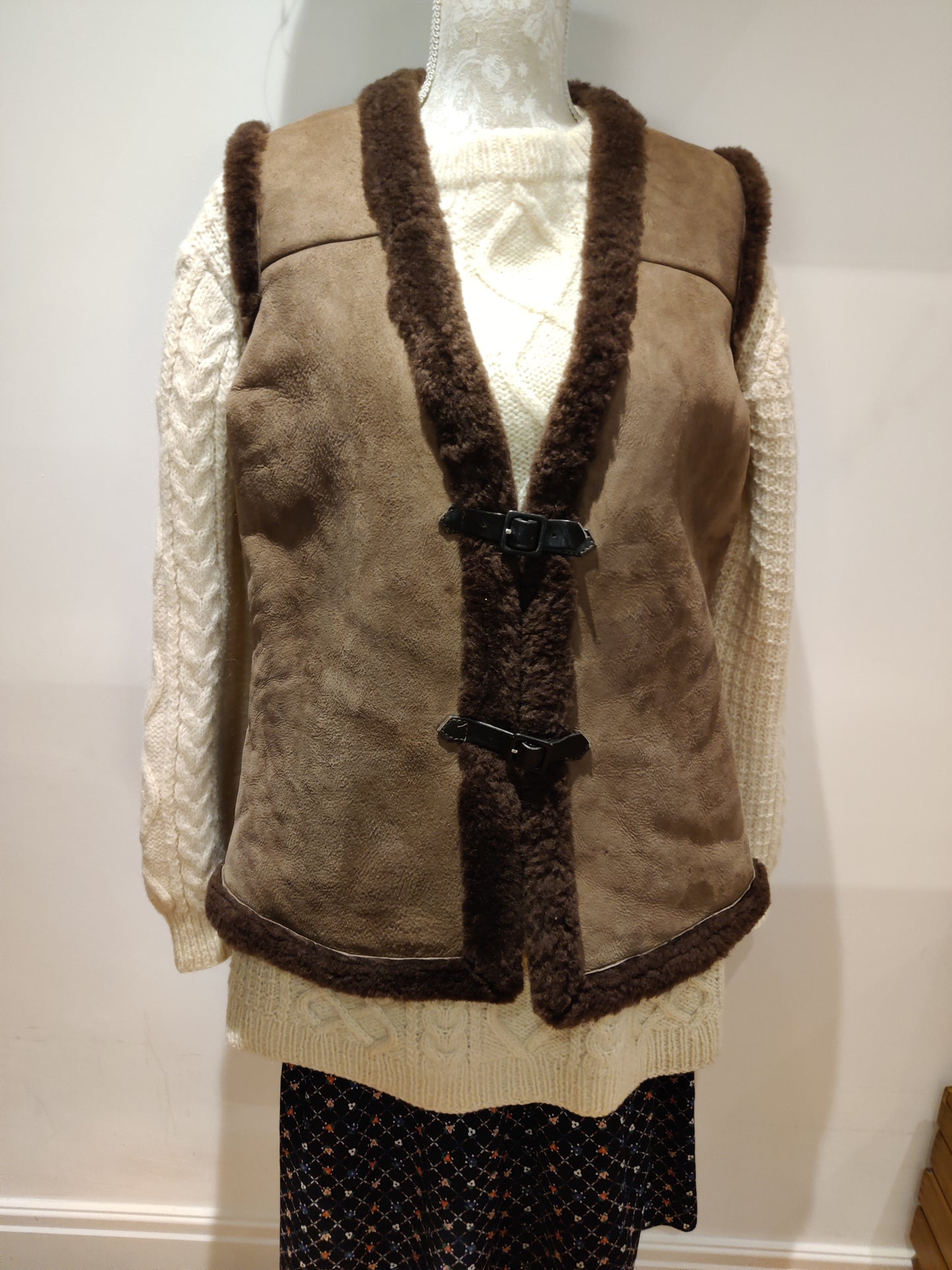 Cream knitted winter jumper