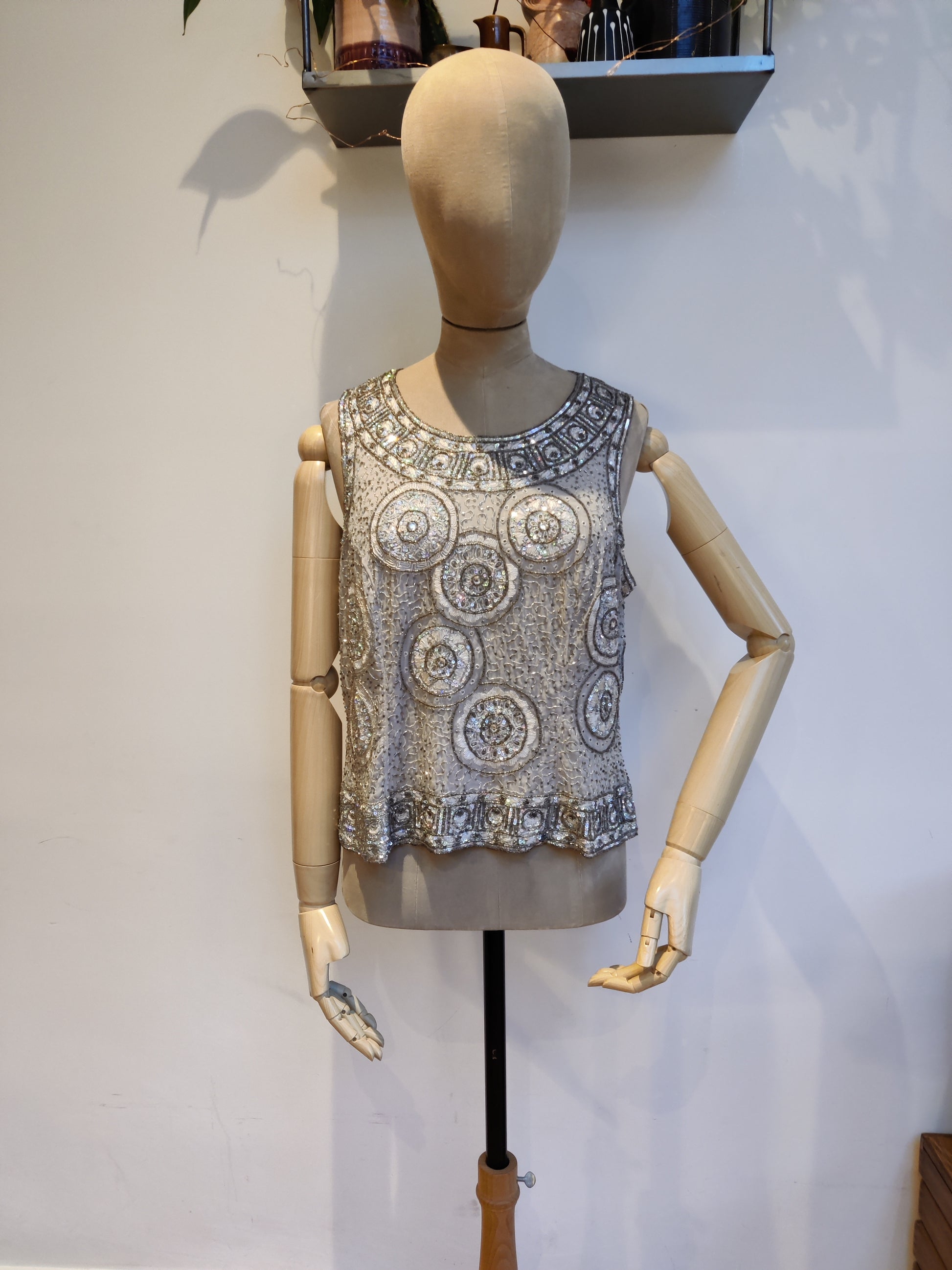 Beautiful silver beaded top 12