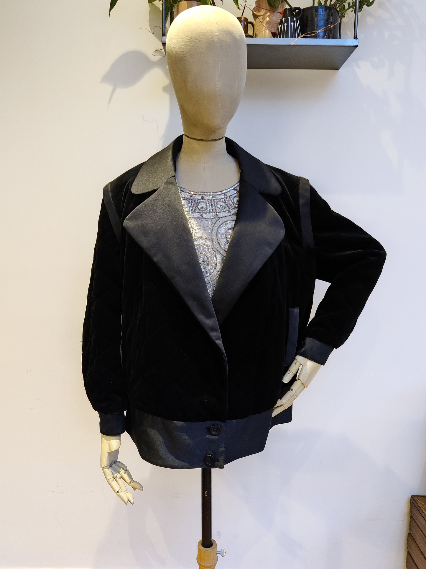 Black velvet vintage jacket