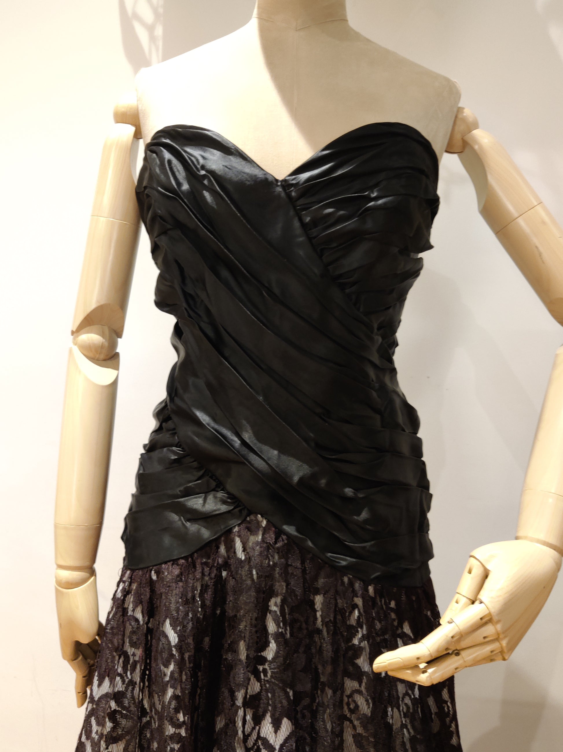 Vintage John Charles gown in black lace