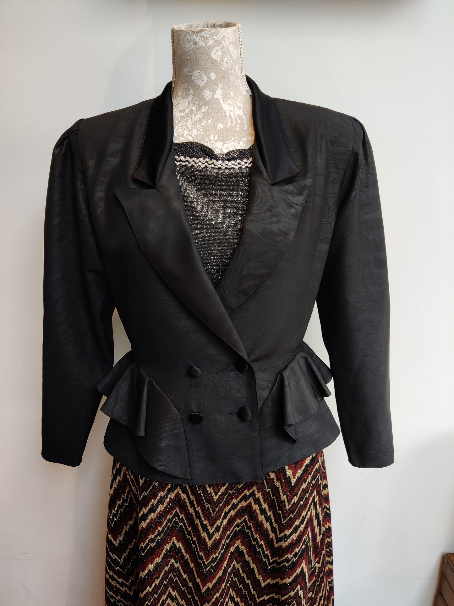 Black peplum vintage jacket