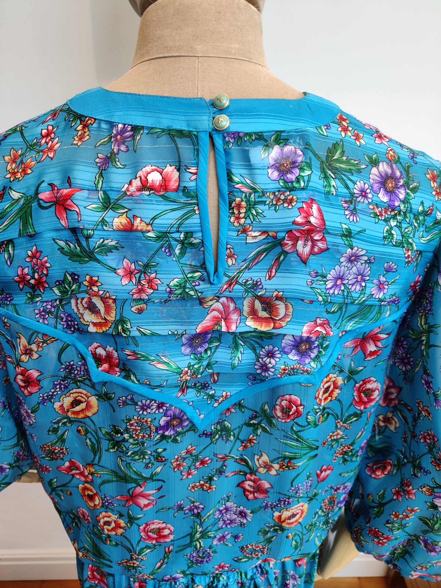 Blue floral 80s co-ord