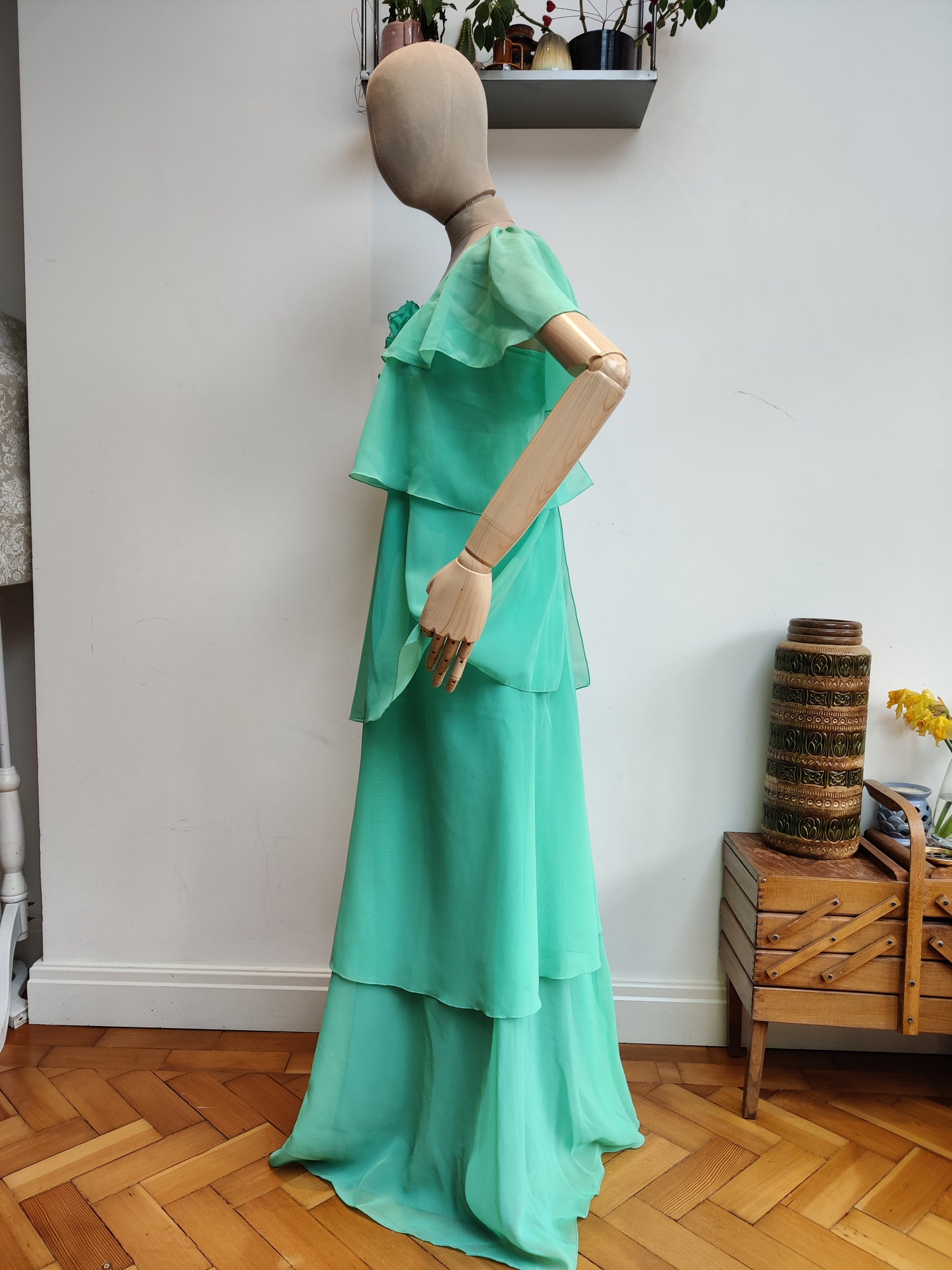 Beautiful long tiered vintage maxi dress