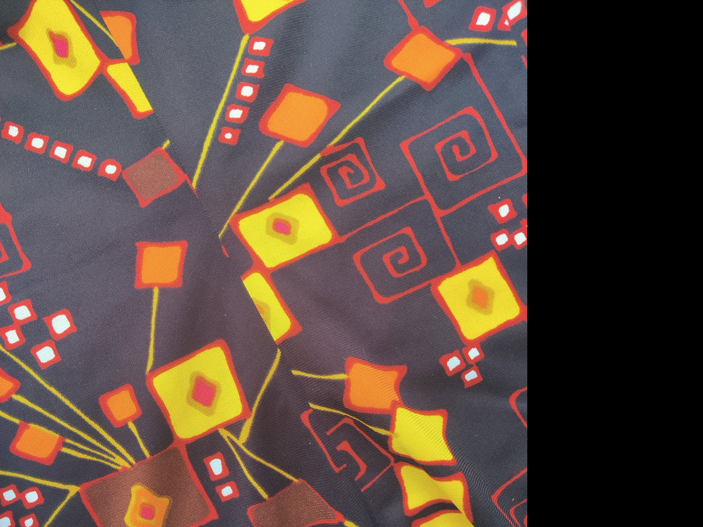 Amazing black, yellow and orange retro print jumpsuit