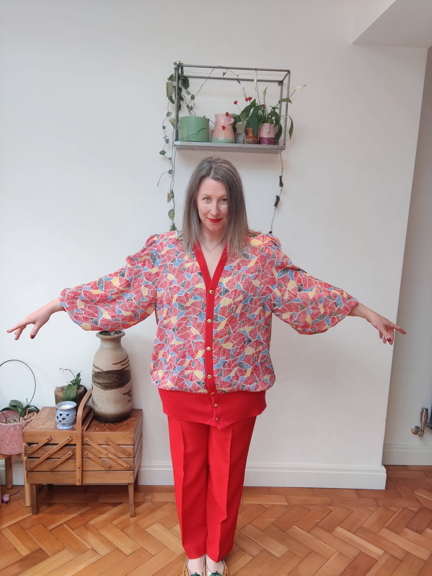Balloon sleeve 80s cardigan for sale.