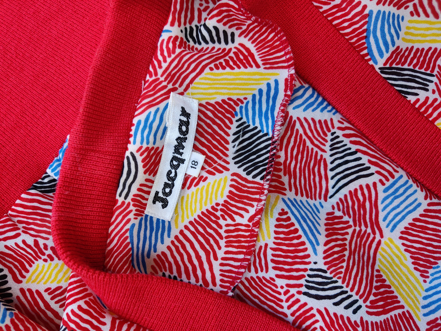rainbow coloured 80s cardigan size 16-18
