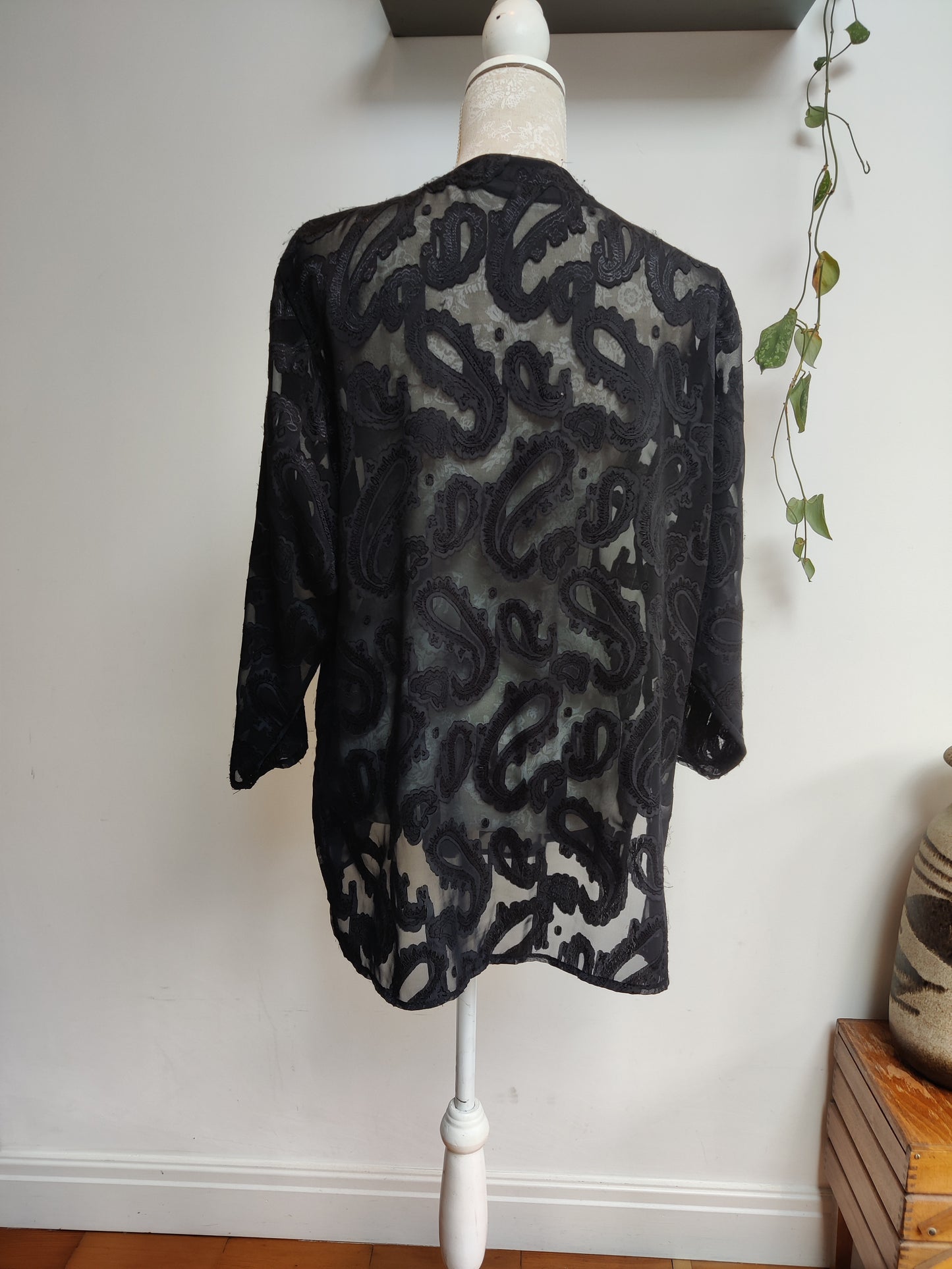 Sheer vintage shirt in black. 18