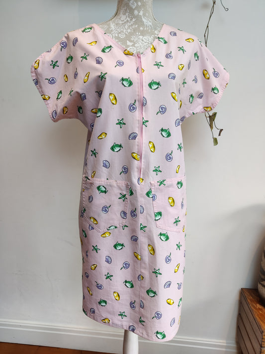 Cute 80s dress with shell print design. size 10-12