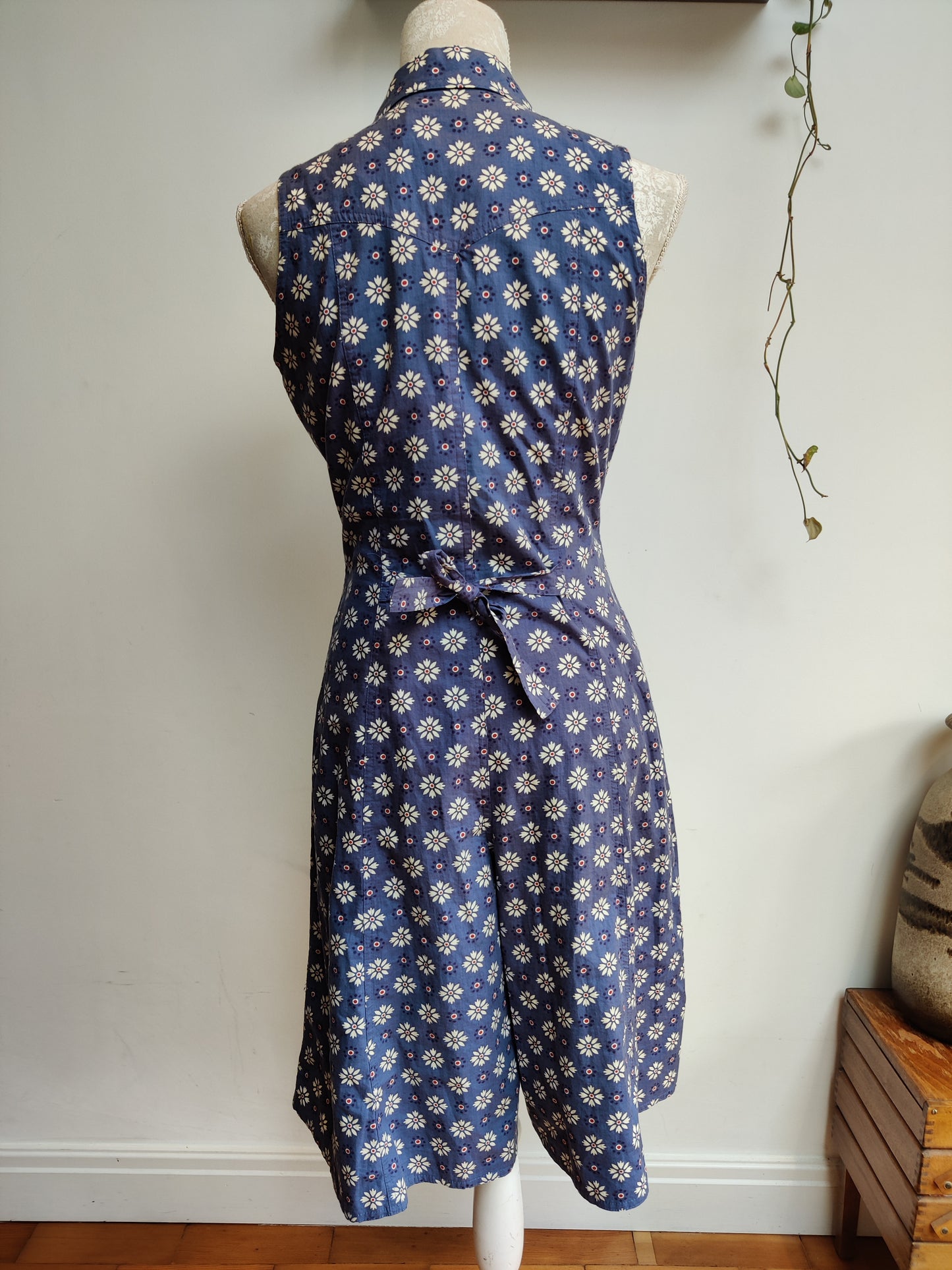 Blue and white vintage jumpsuit.