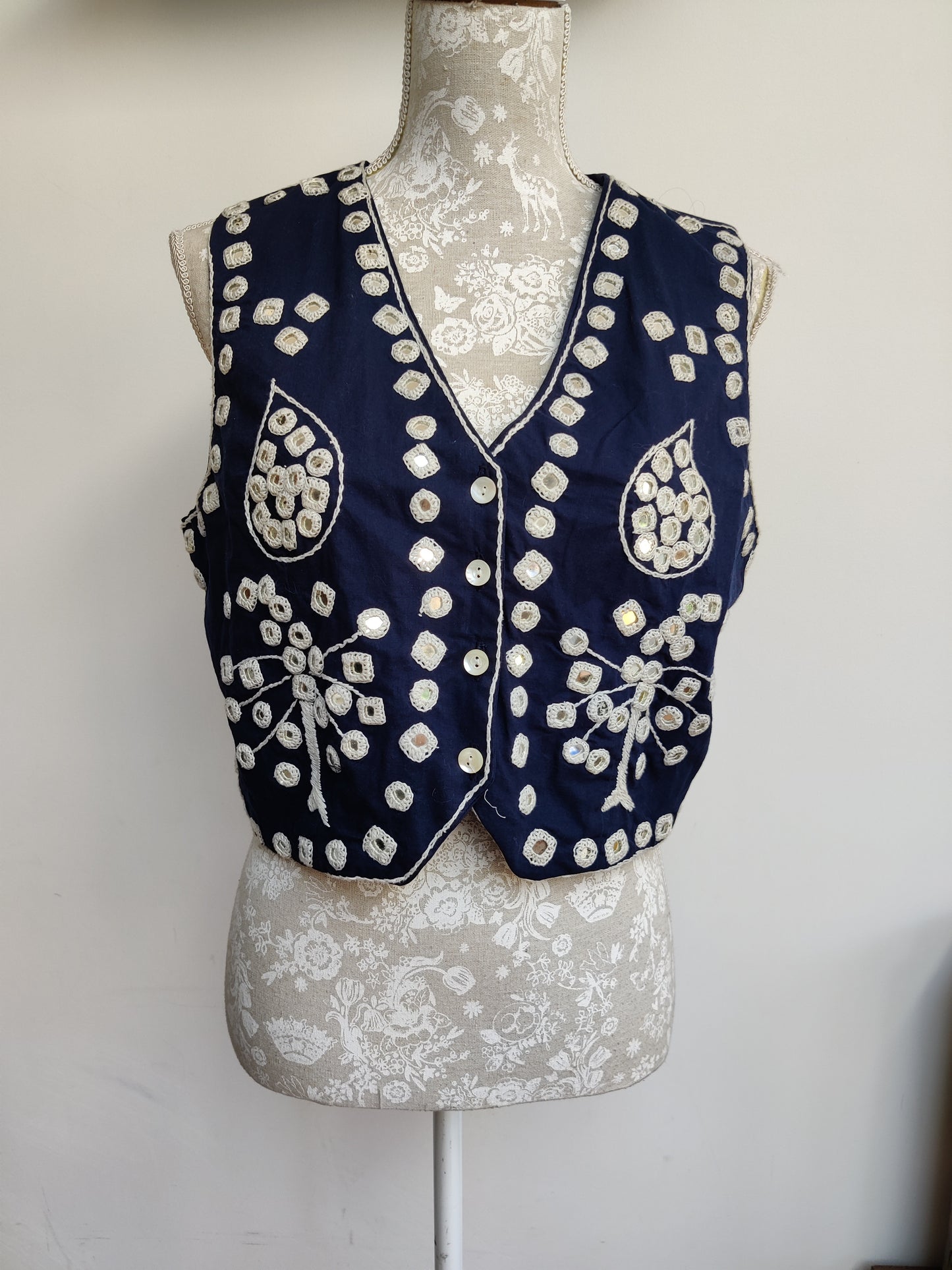 Boho embroidered waistcoat.